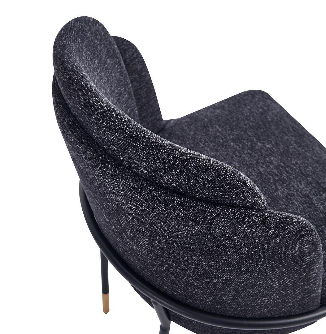 Manhattan Comfort Flor Upholstered Dining Chair, Black, large
