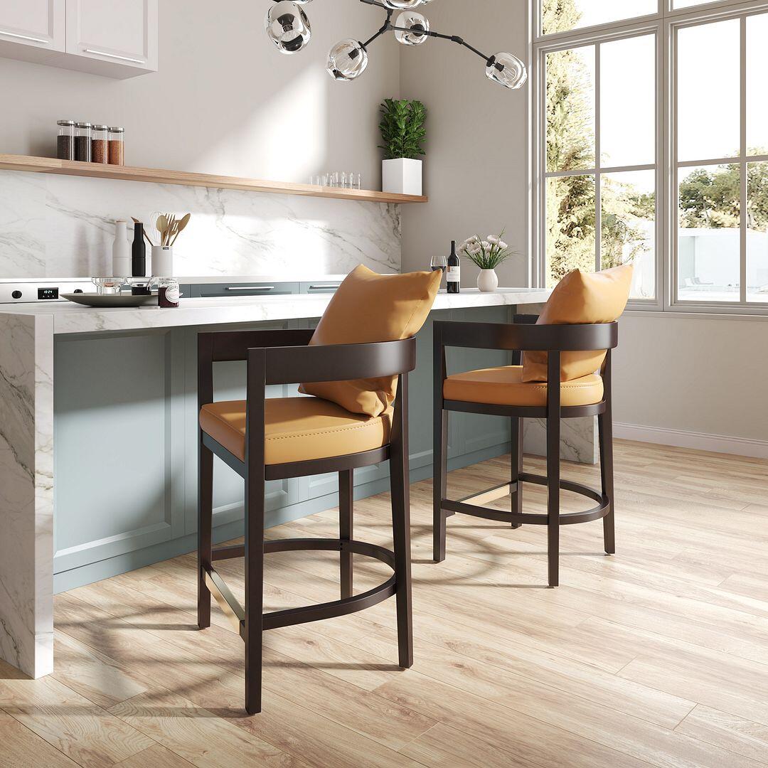 Ritz Counter Stool, Camel/Dark Walnut, rollover