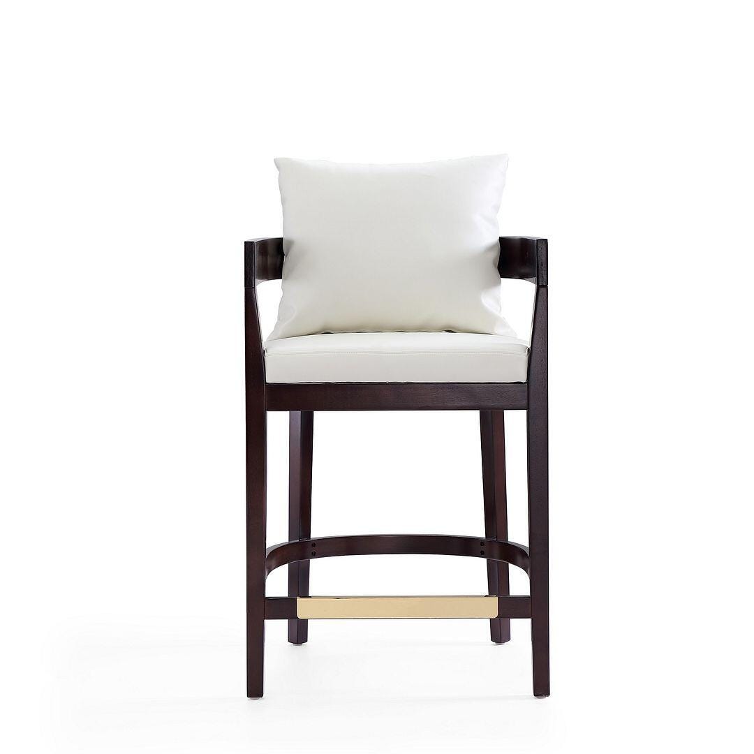 Ritz Counter Stool, Ivory/Dark Walnut, large