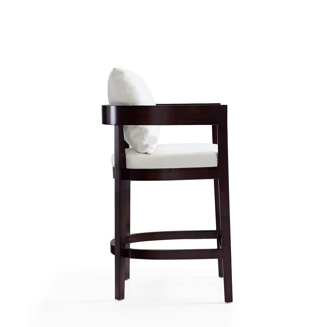 Ritz Counter Stool, Ivory/Dark Walnut, large