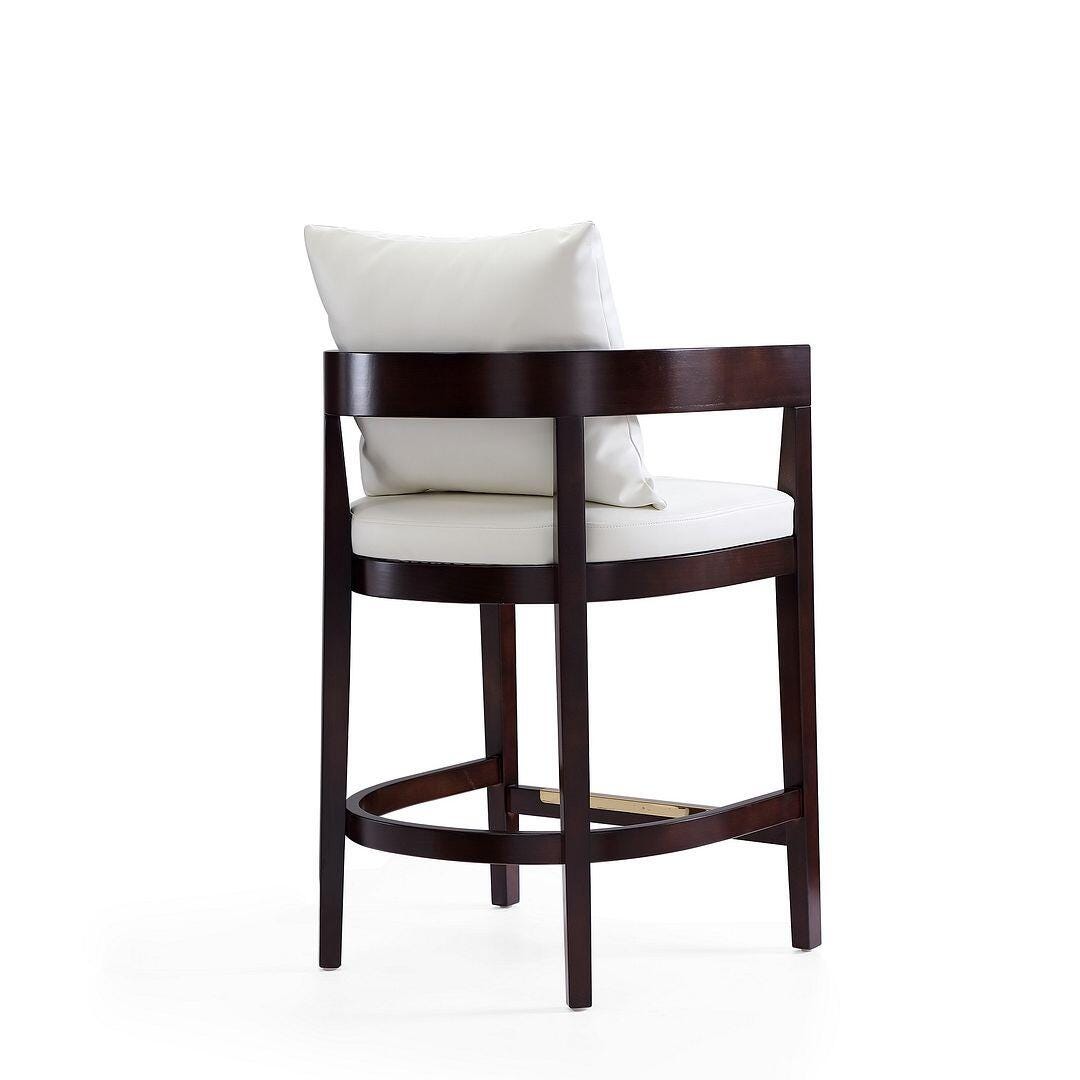 Ritz Counter Stool, Ivory/Dark Walnut, large