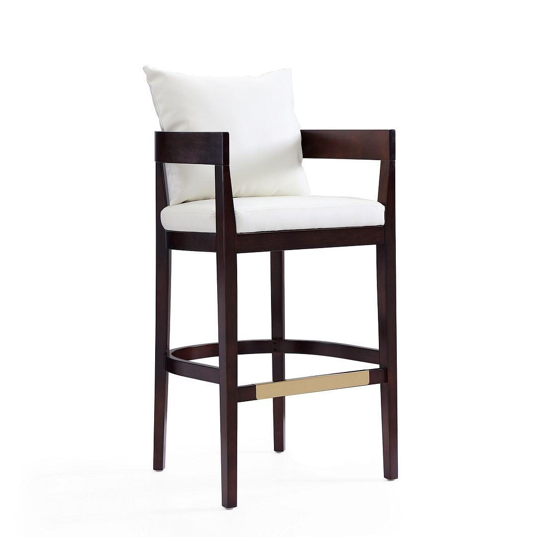 Ritz Barstool, Ivory/Dark Walnut, large
