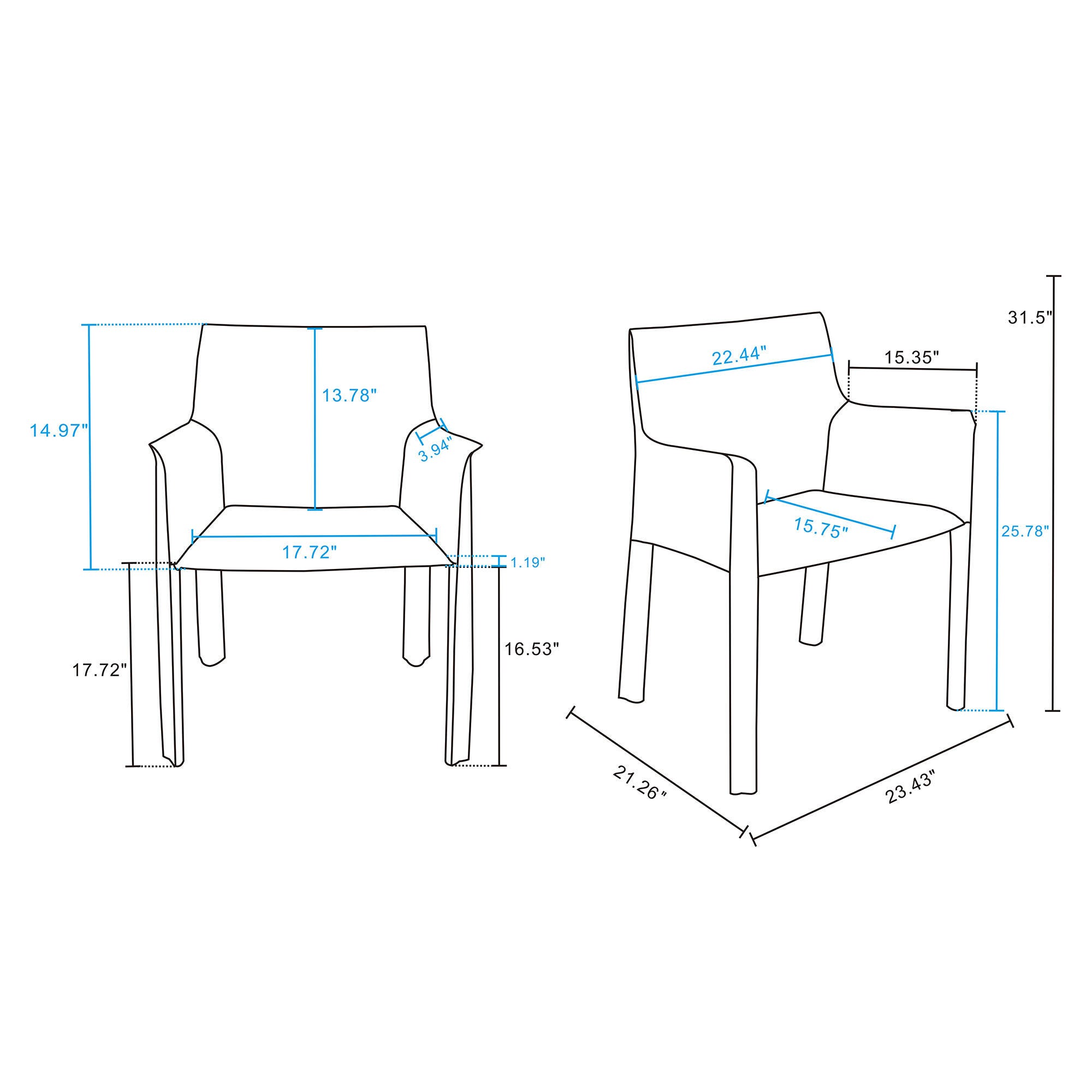 Manhattan Comfort Vogue Dining Chair, , large