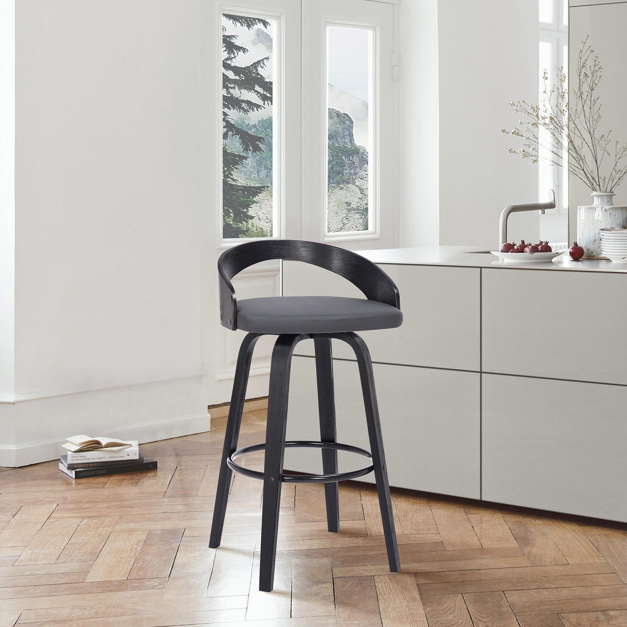 Sonia Counter Stool, Gray/Black, rollover