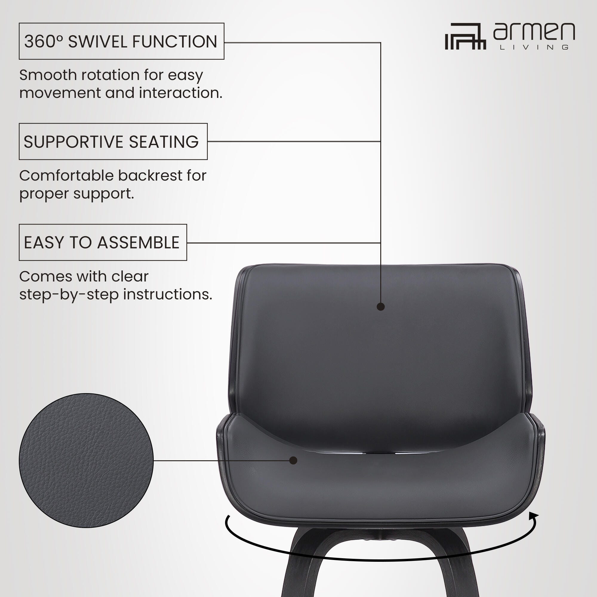 Tyler Counter Stool, Gray, large