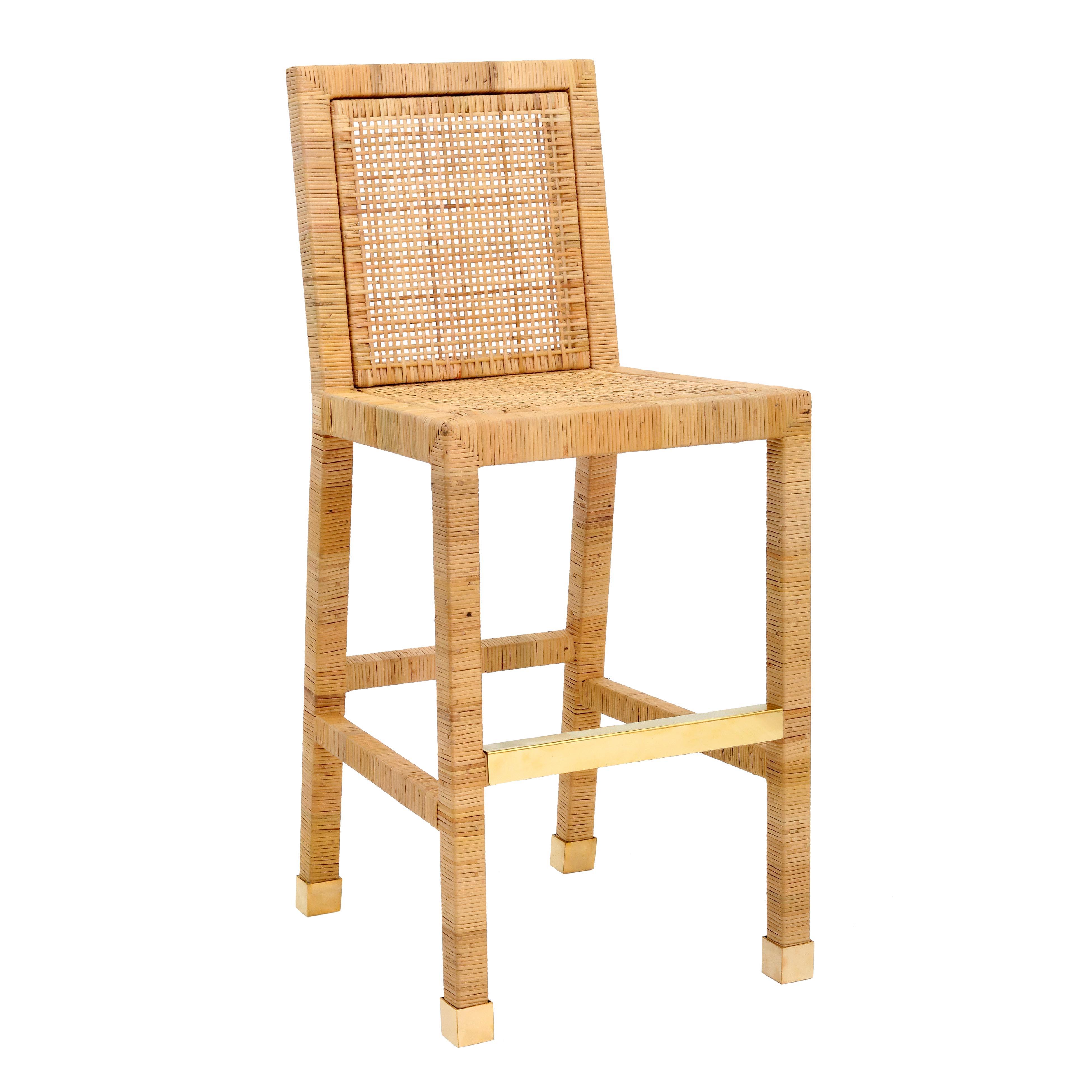 TOV Furniture Amara Bar Stool, Natural, large