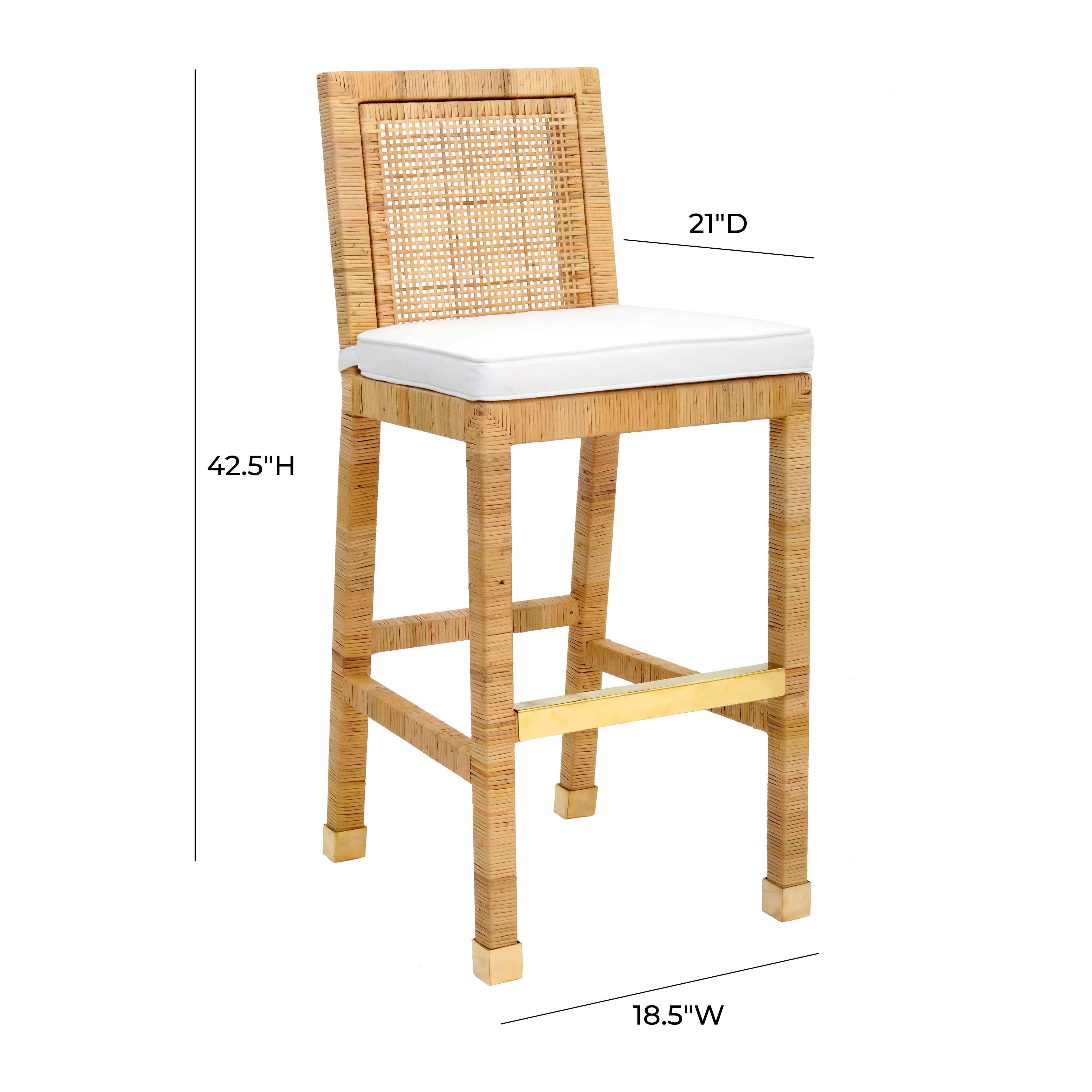 TOV Furniture Amara Bar Stool, Natural, large
