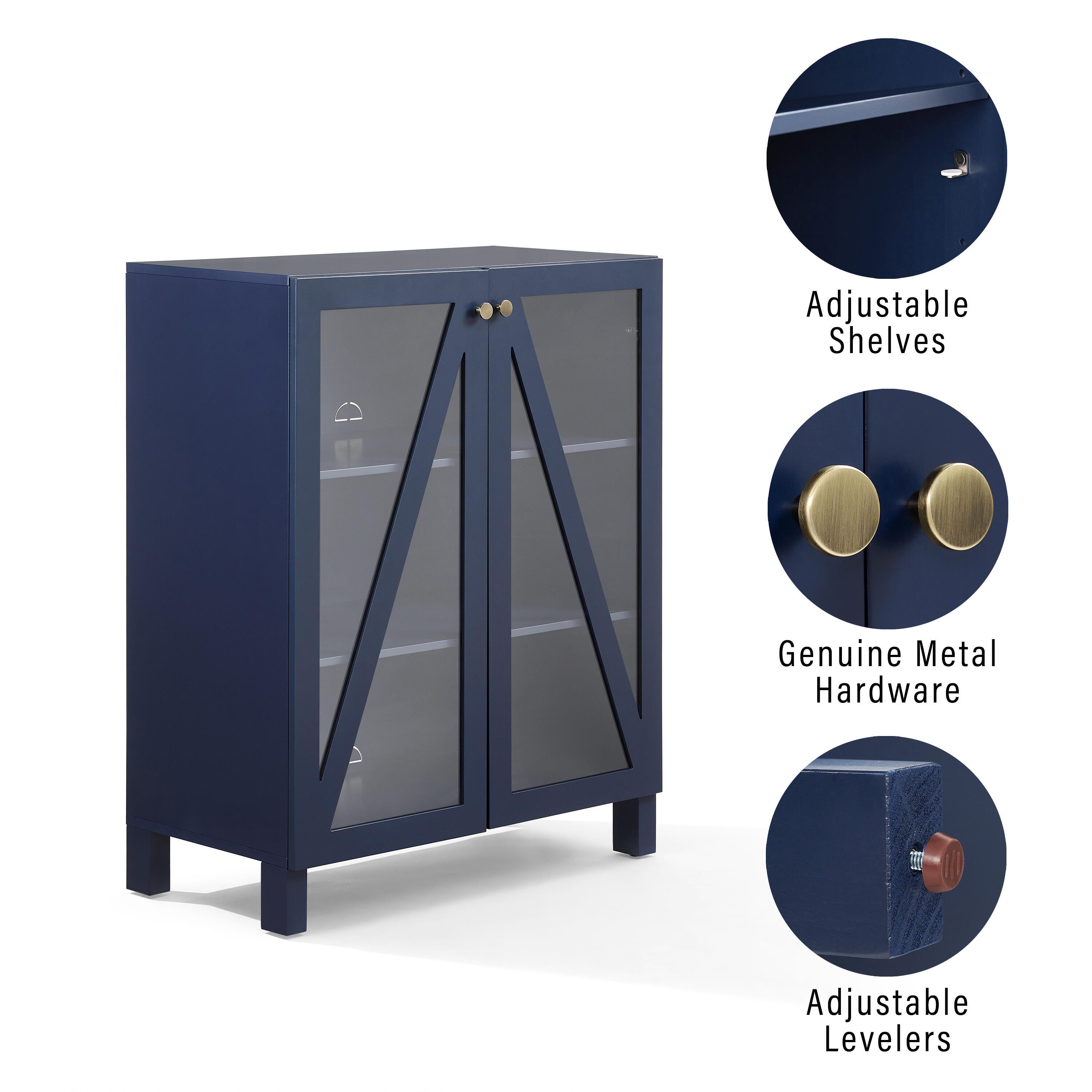 Cassai Stackable Storage Pantry, Navy, large