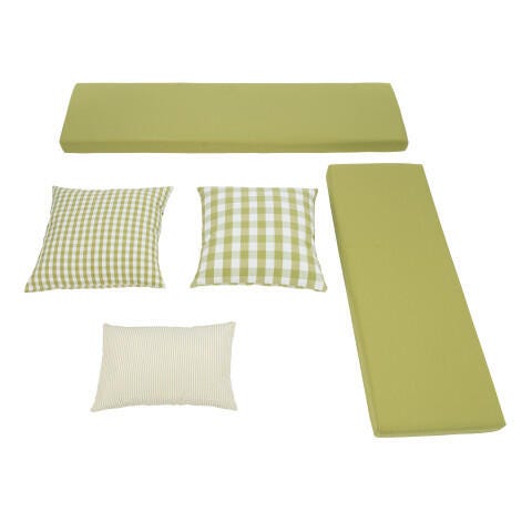 Linon Landin Nook Five Piece Cushion Set, Green, large