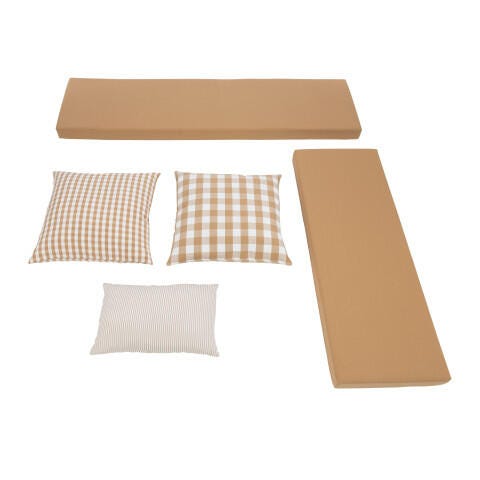 Linon Landin Nook Five Piece Cushion Set, Beige, large