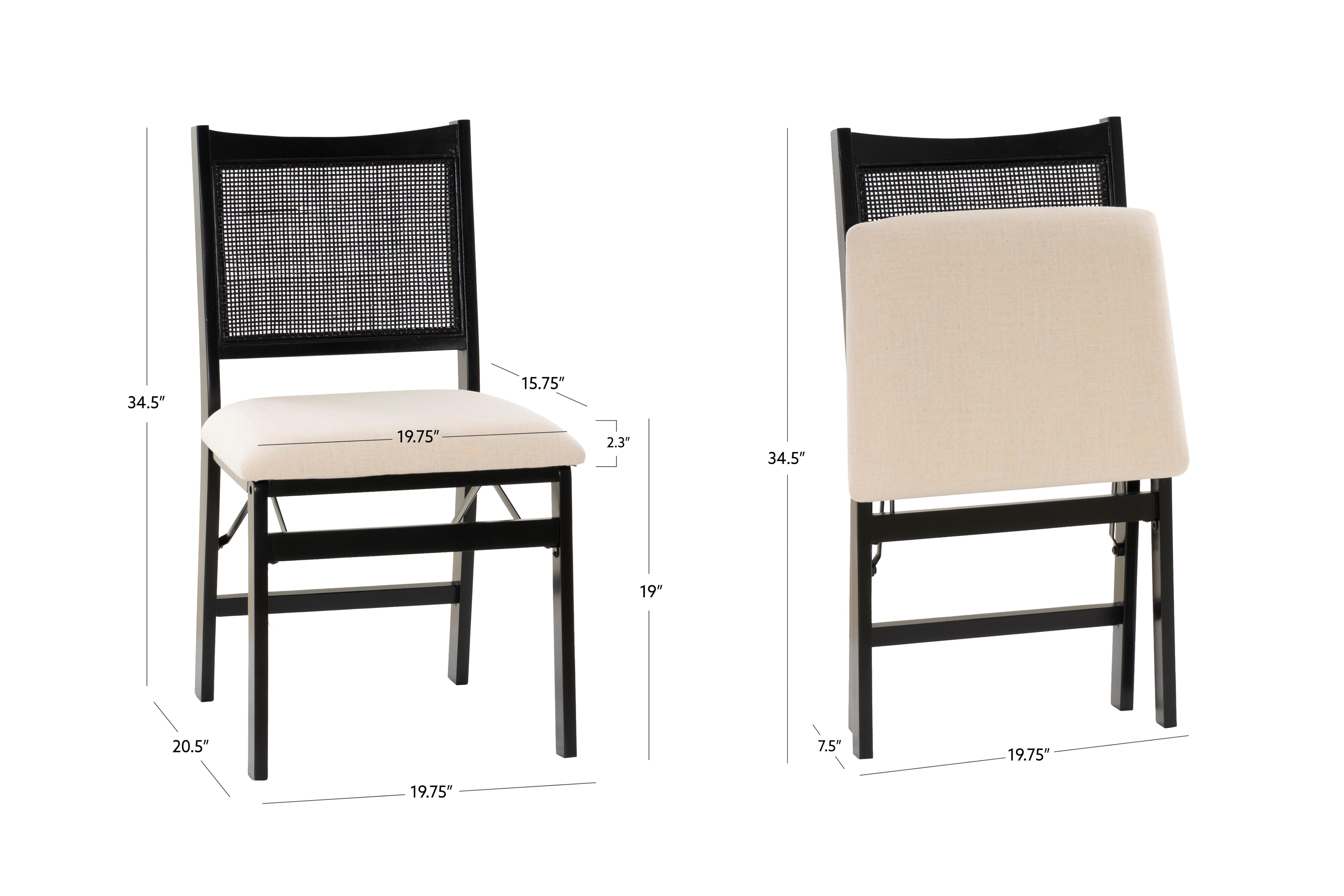 Linon Pacey Cane Folding Chair, , large