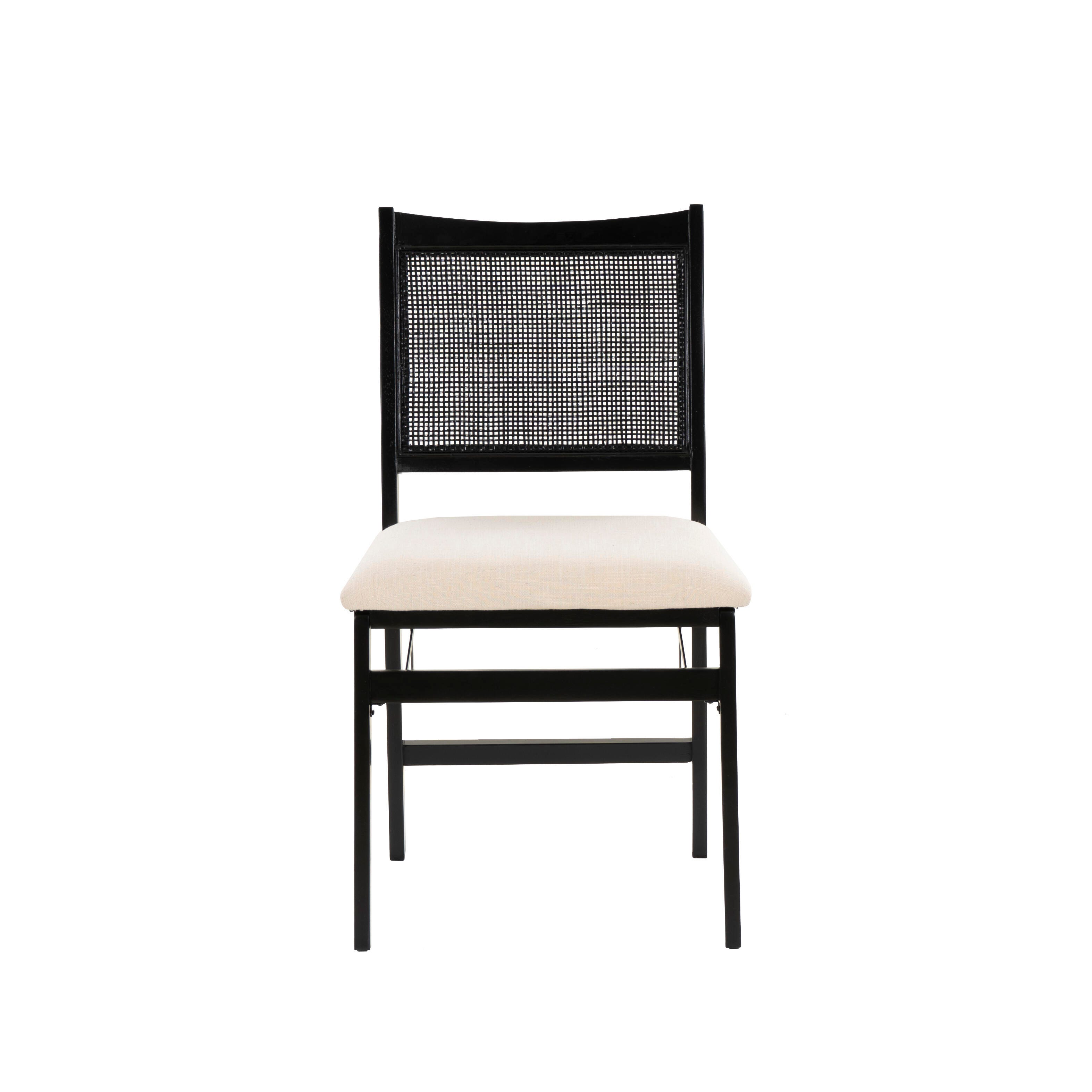 Linon Pacey Cane Folding Chair, , large