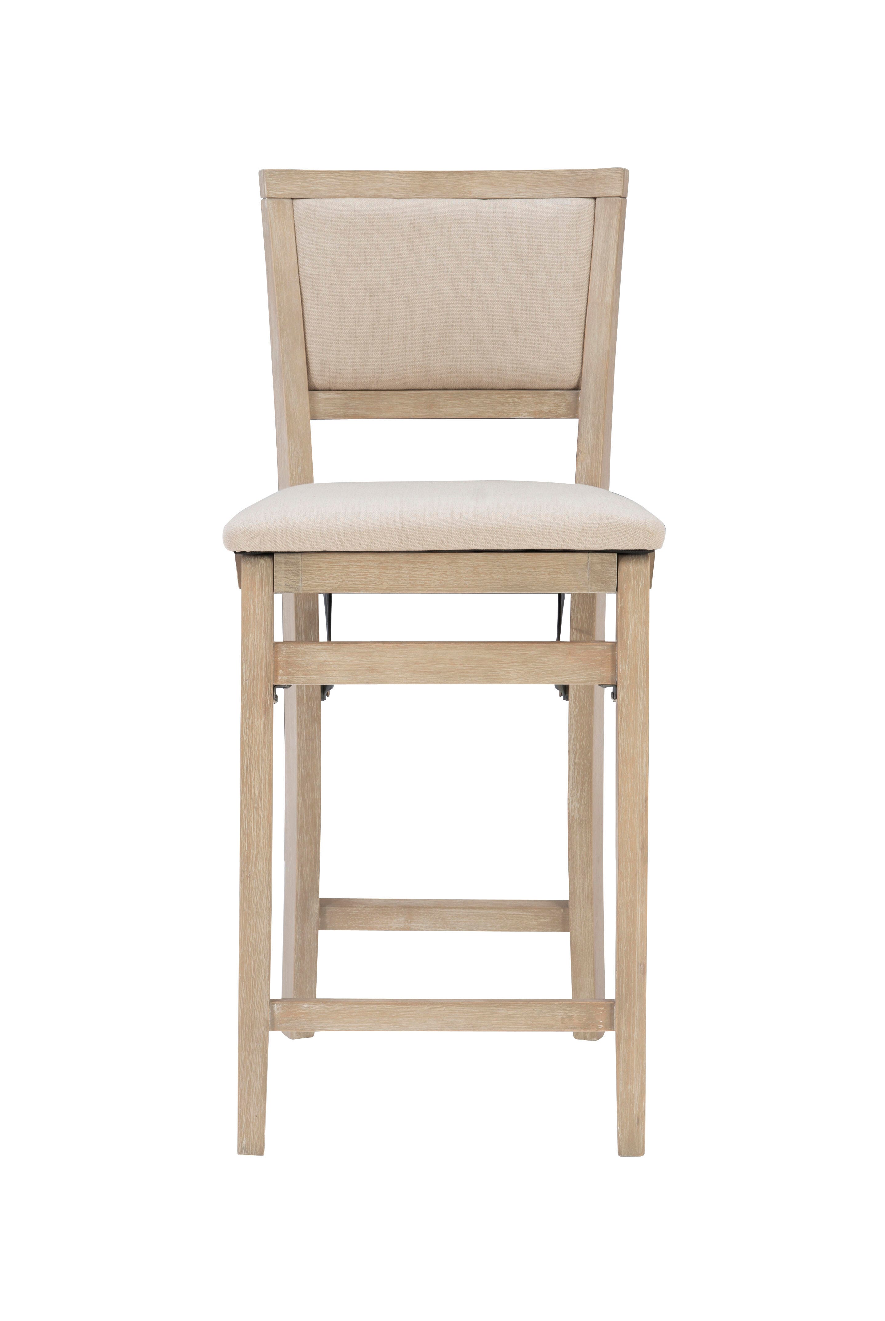 Linon Marley Pad Back Folding Counter Stool, Gray Wash, large