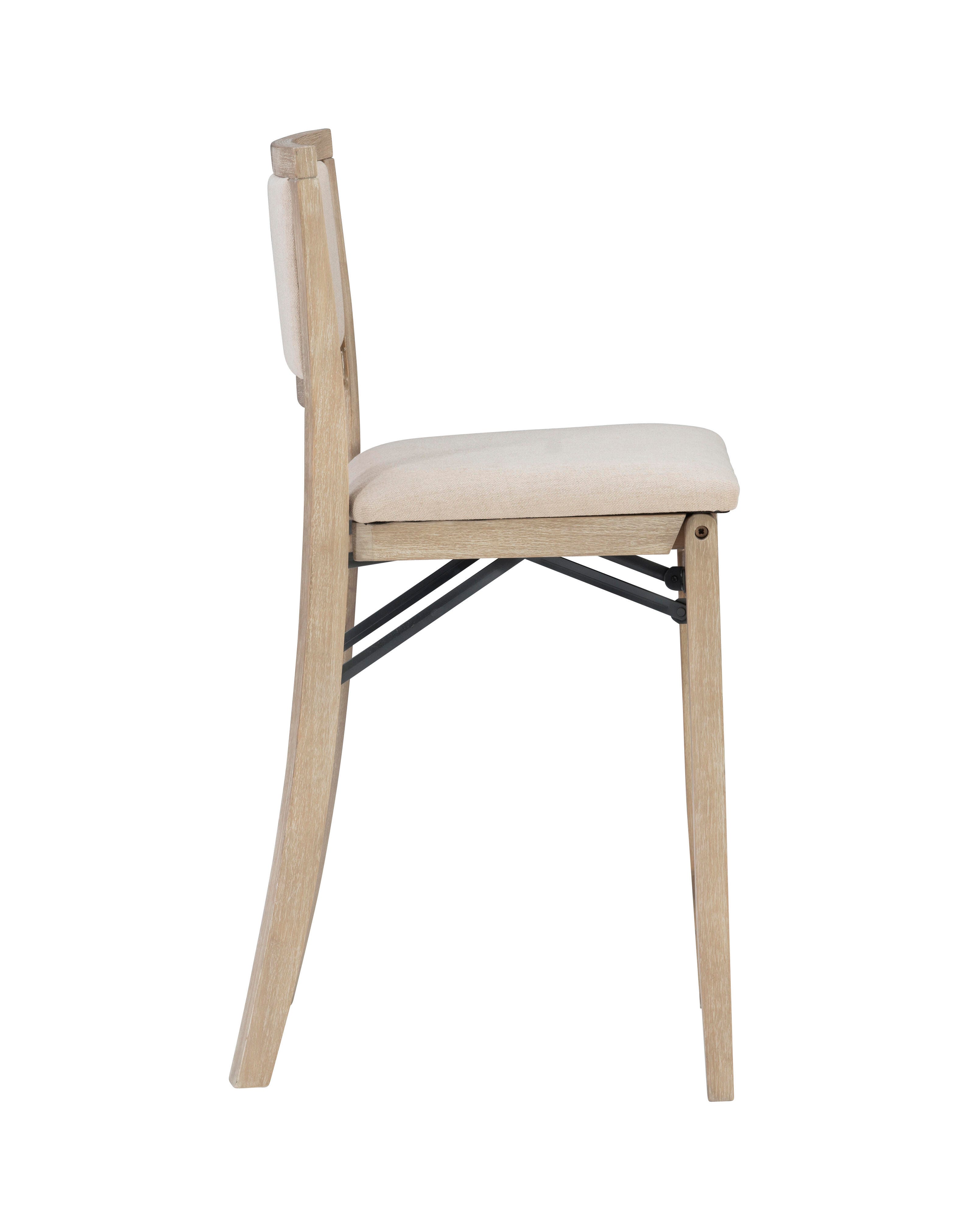 Linon Marley Pad Back Folding Counter Stool, Gray Wash, large