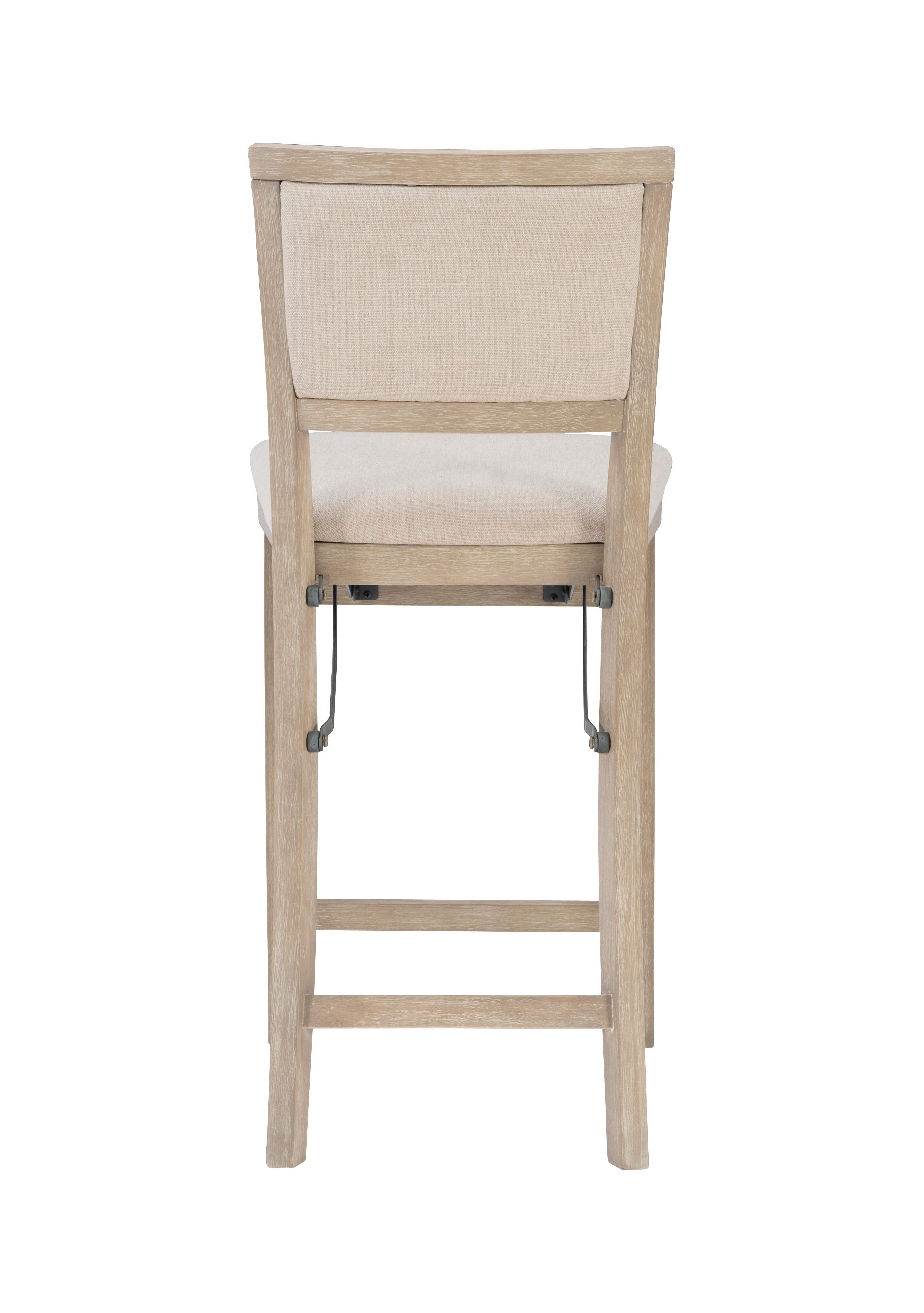 Linon Marley Pad Back Folding Counter Stool, Gray Wash, large