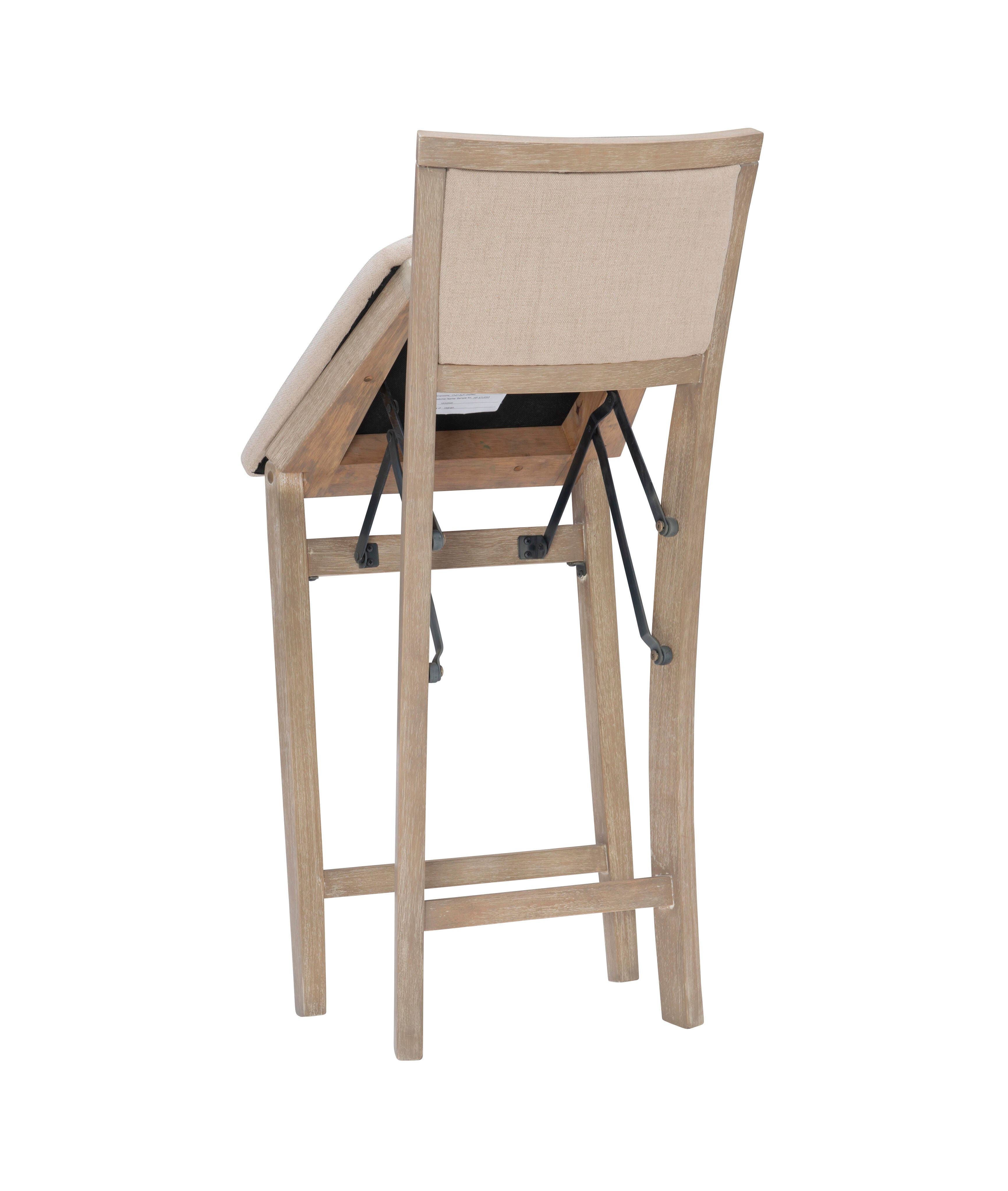Linon Marley Pad Back Folding Counter Stool, Gray Wash, large