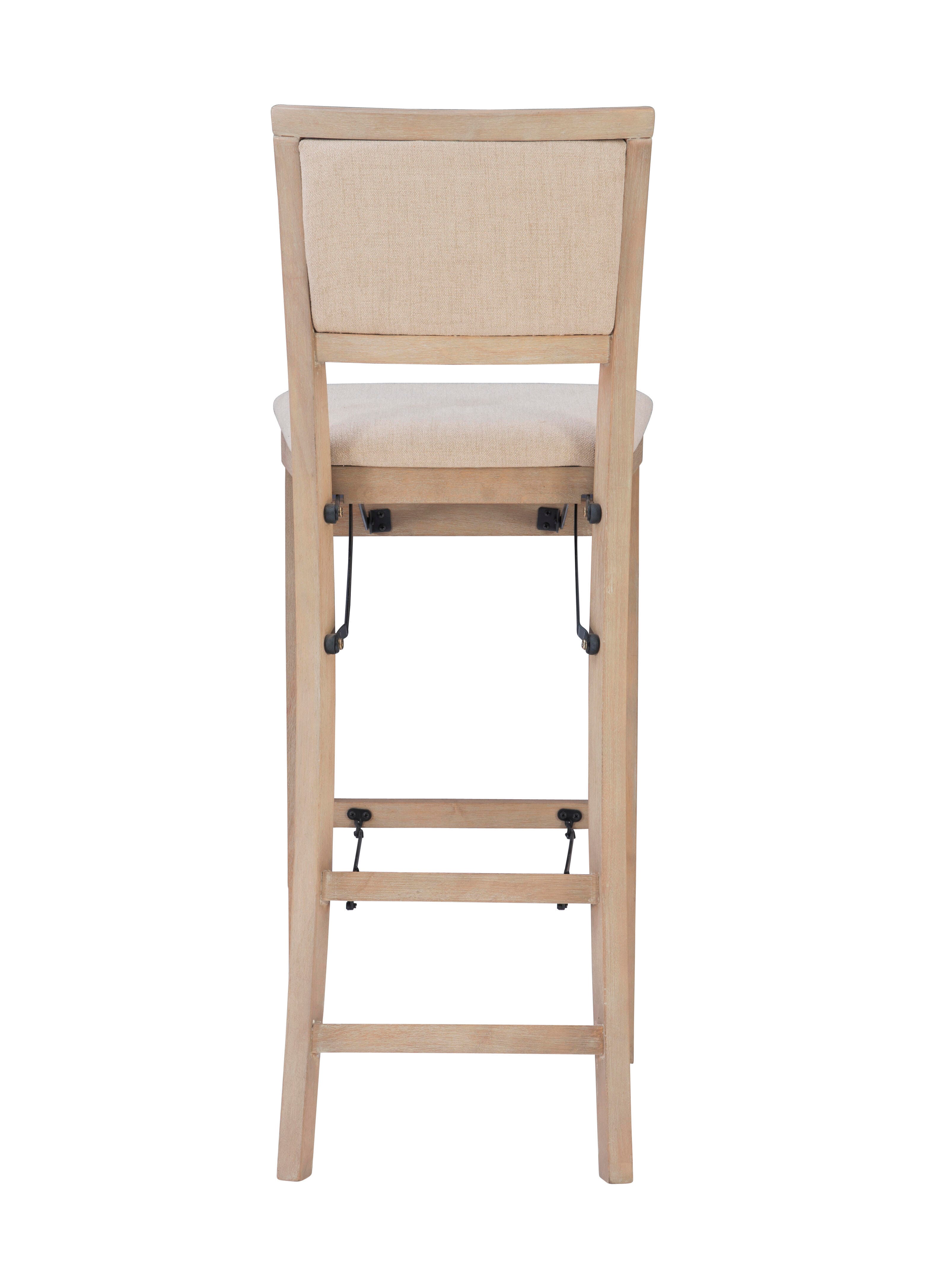 Linon Keira Pad Back Folding Bar Stool, Gray Wash, large