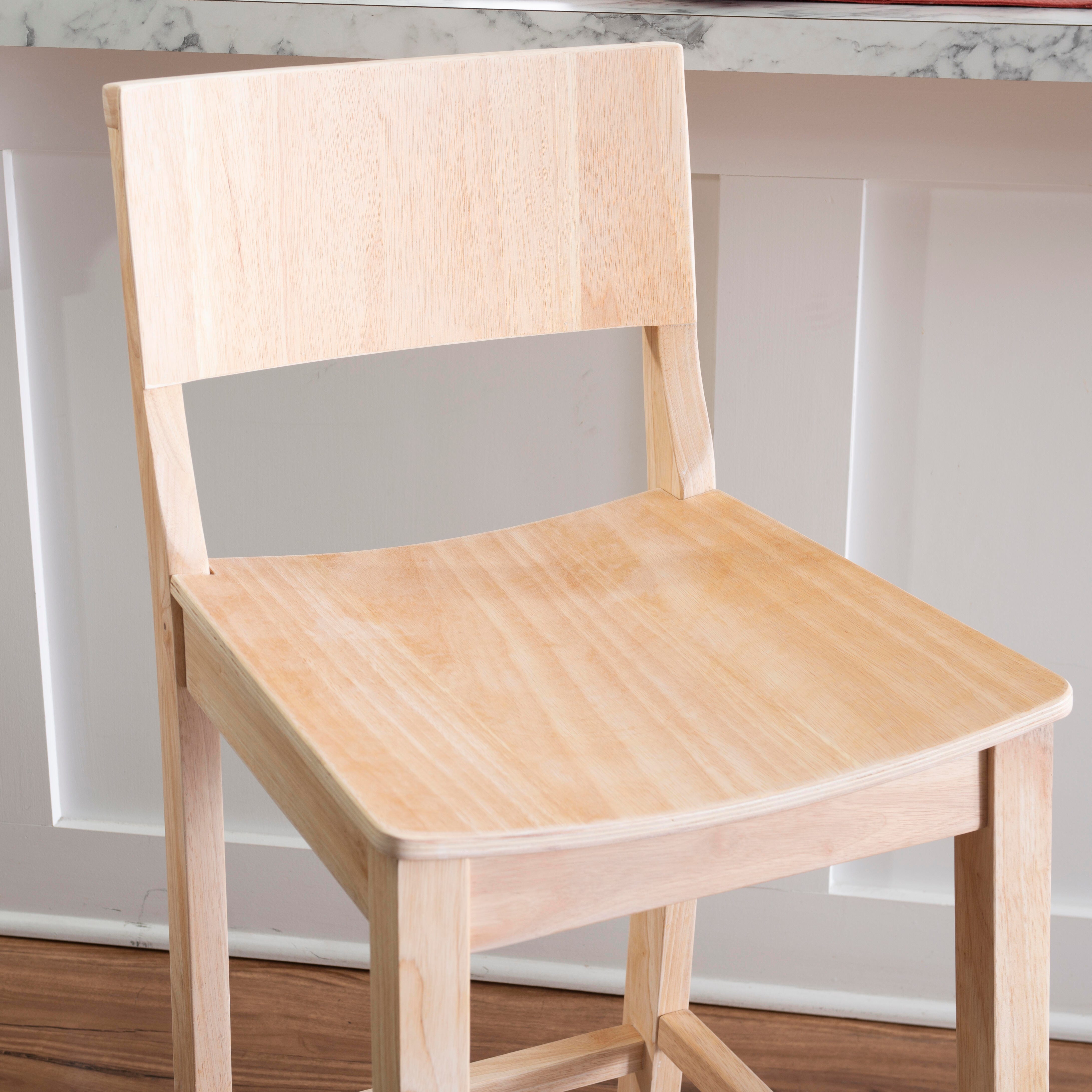 Linon Sera Counter Stool (Set of 2), Unfinished, large