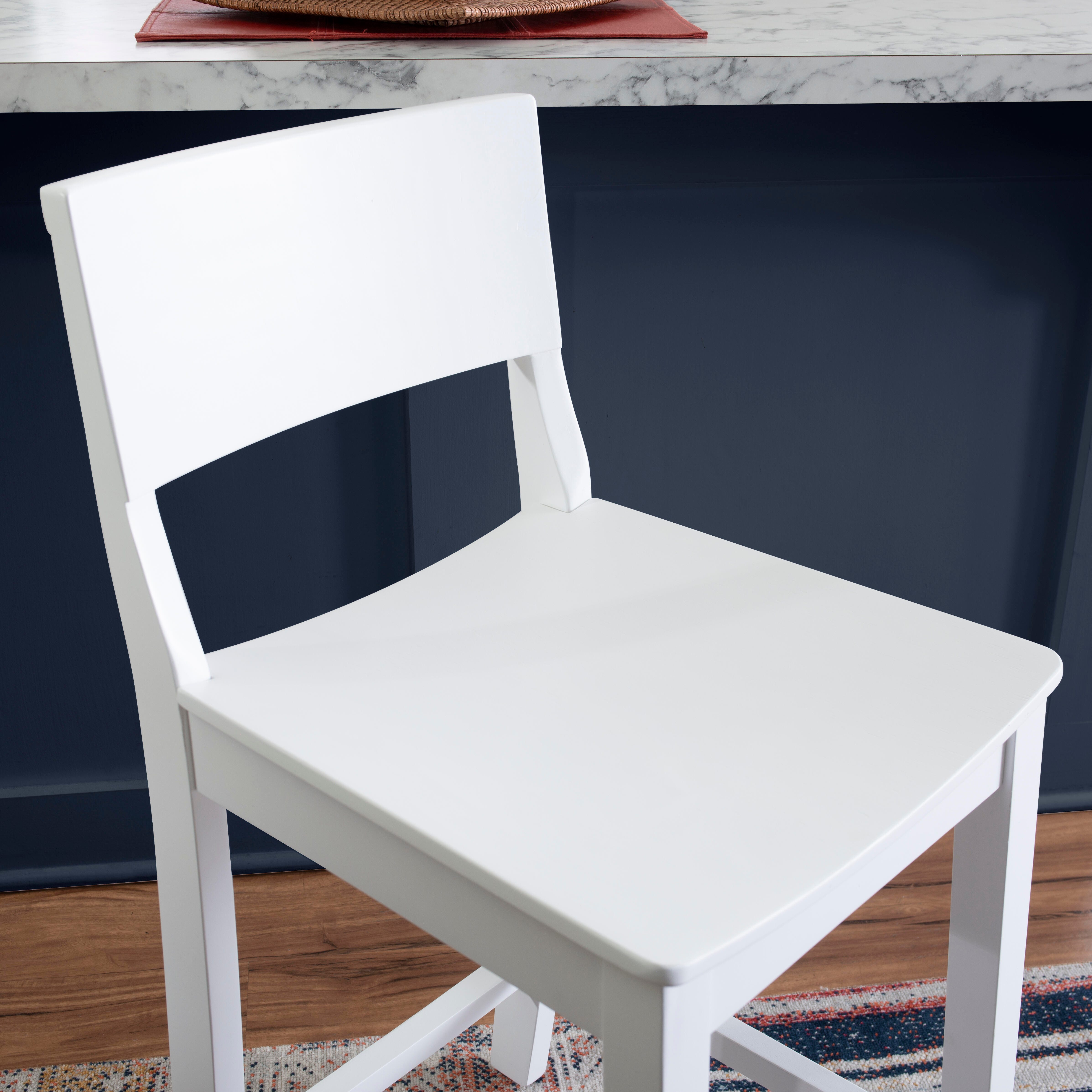 Linon Sera Counter Stool (Set of 2), White, large