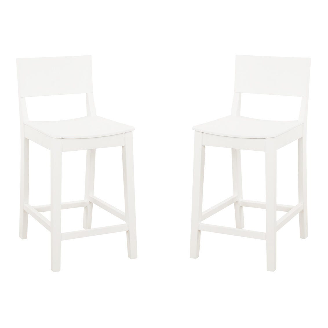 Linon Sera Counter Stool (Set of 2), White, large