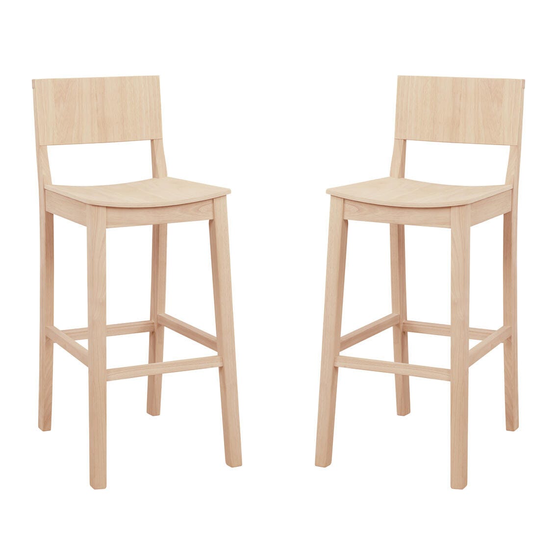 Linon Sera Barstool (Set of 2), Unfinished, large