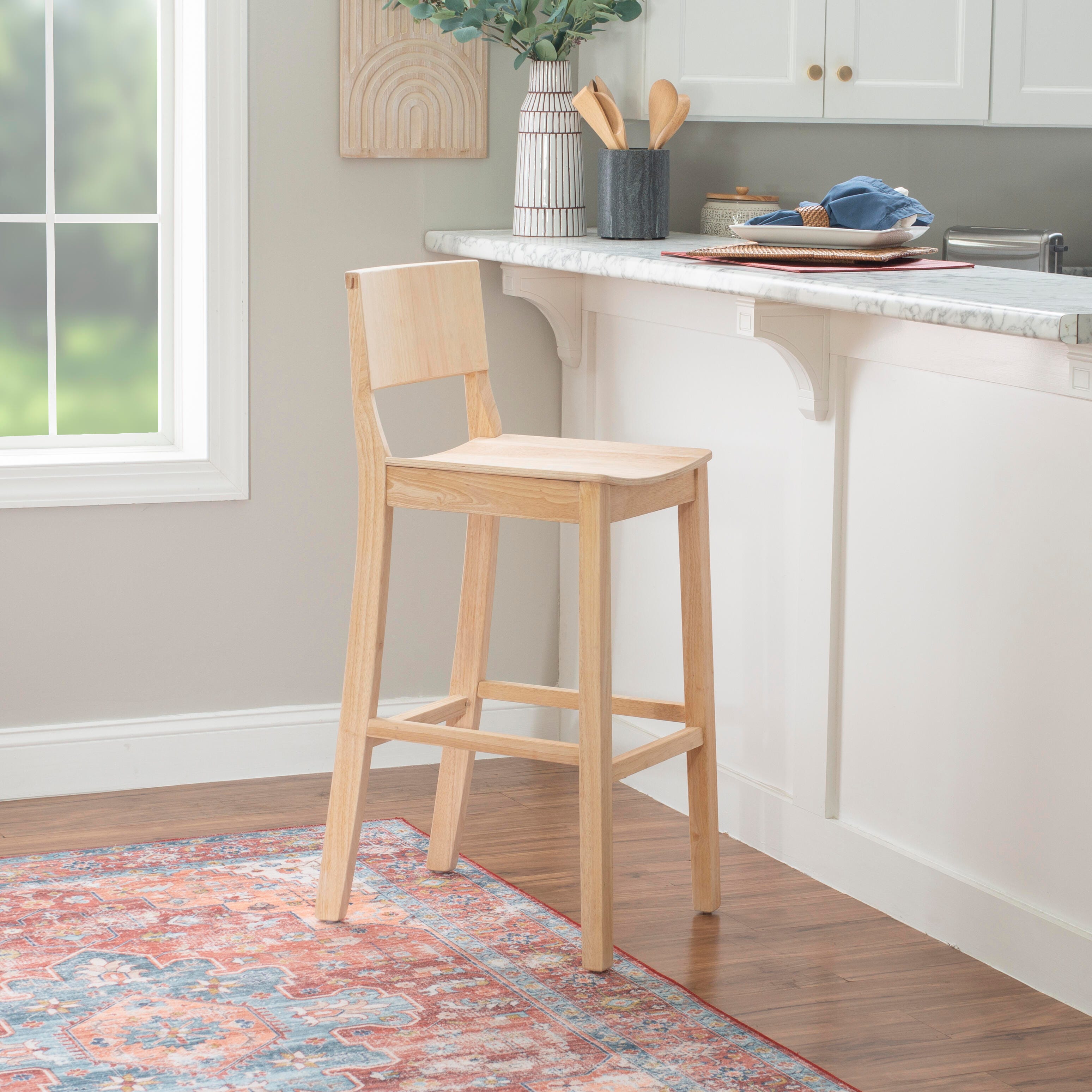 Linon Sera Barstool (Set of 2), Unfinished, large