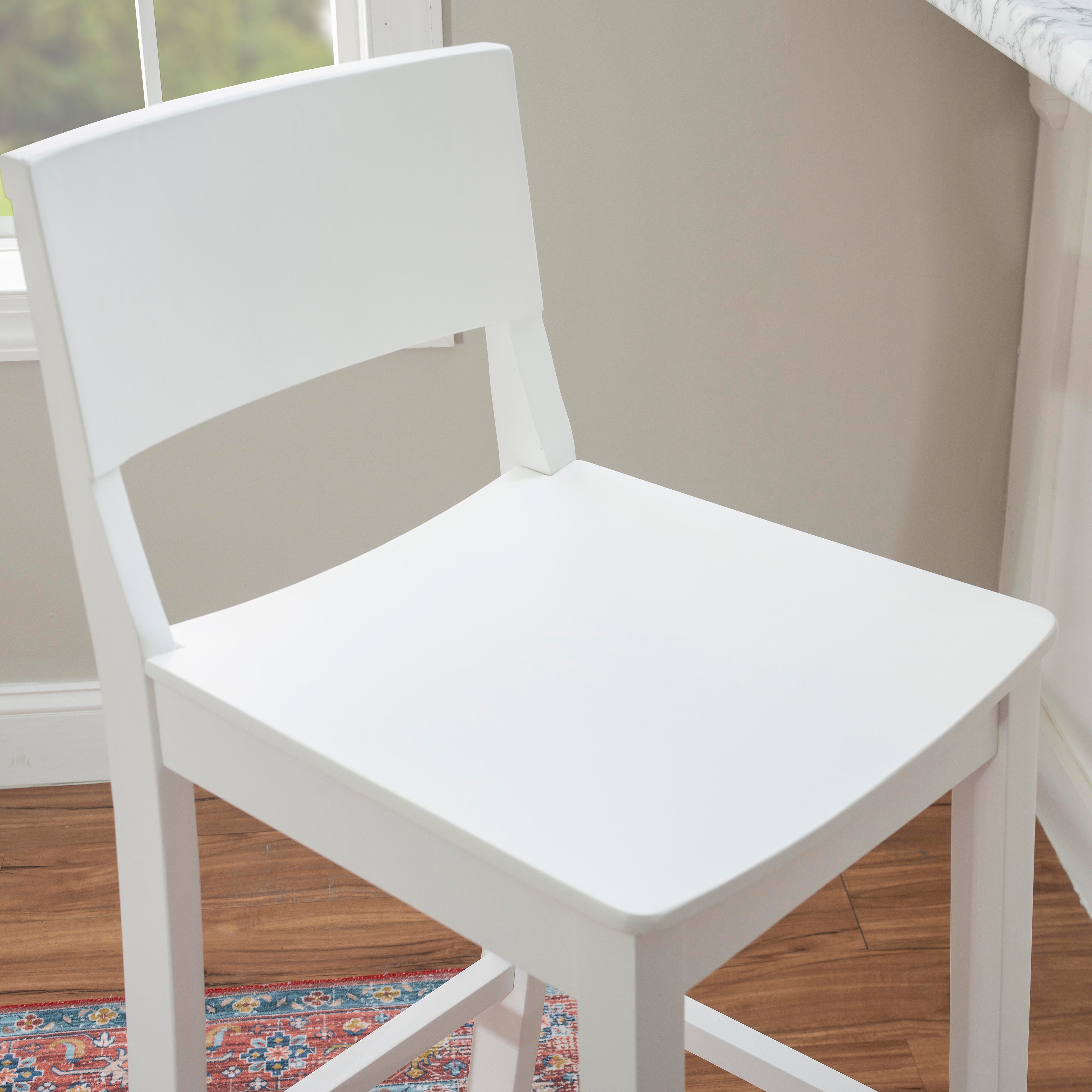 Linon Sera Barstool (Set of 2), White, large