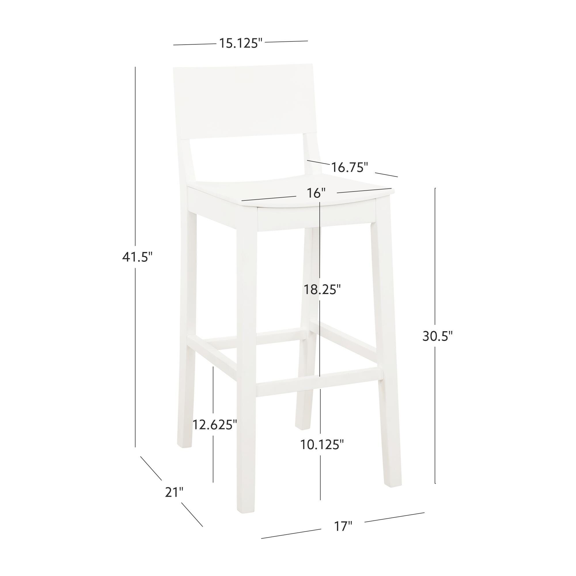 Linon Sera Barstool (Set of 2), White, large
