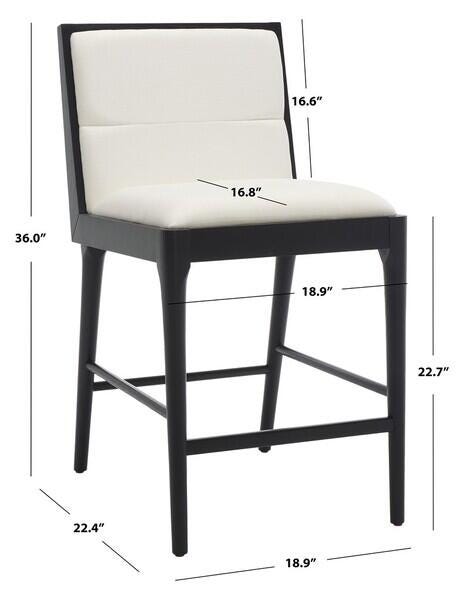Safavieh Laycee Counter Stool (Set of 2), White/Black, large