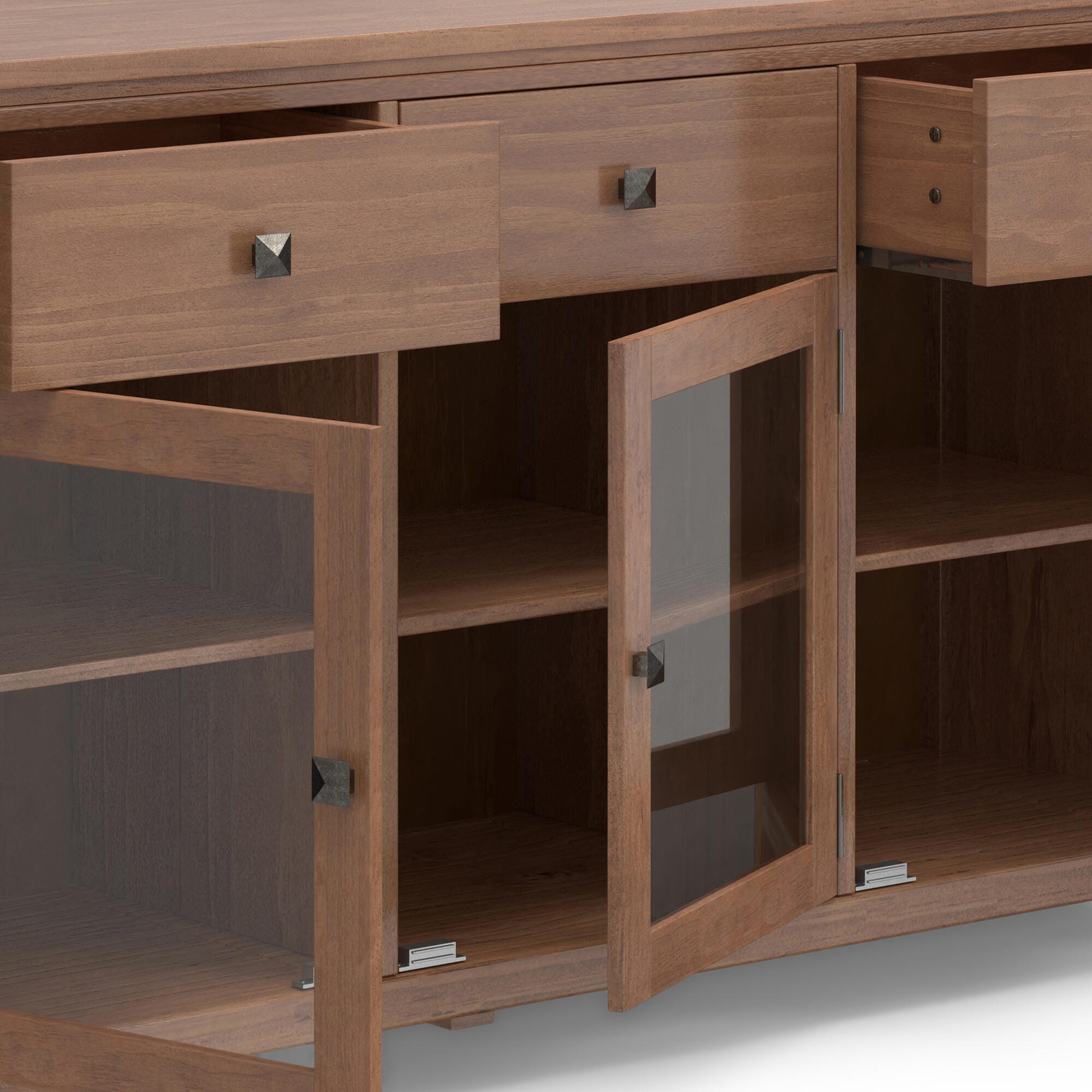 Simpli Home Cosmopolitan Sideboard Buffet, Medium Saddle Brown, large
