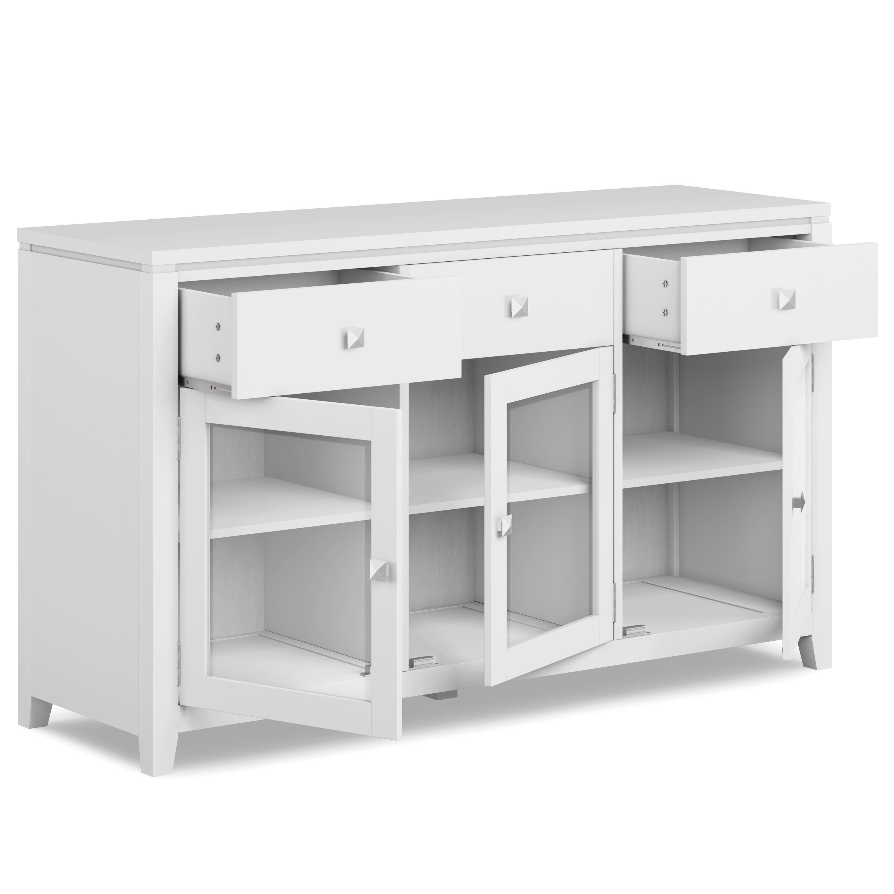Simpli Home Cosmopolitan Sideboard Buffet, White, large