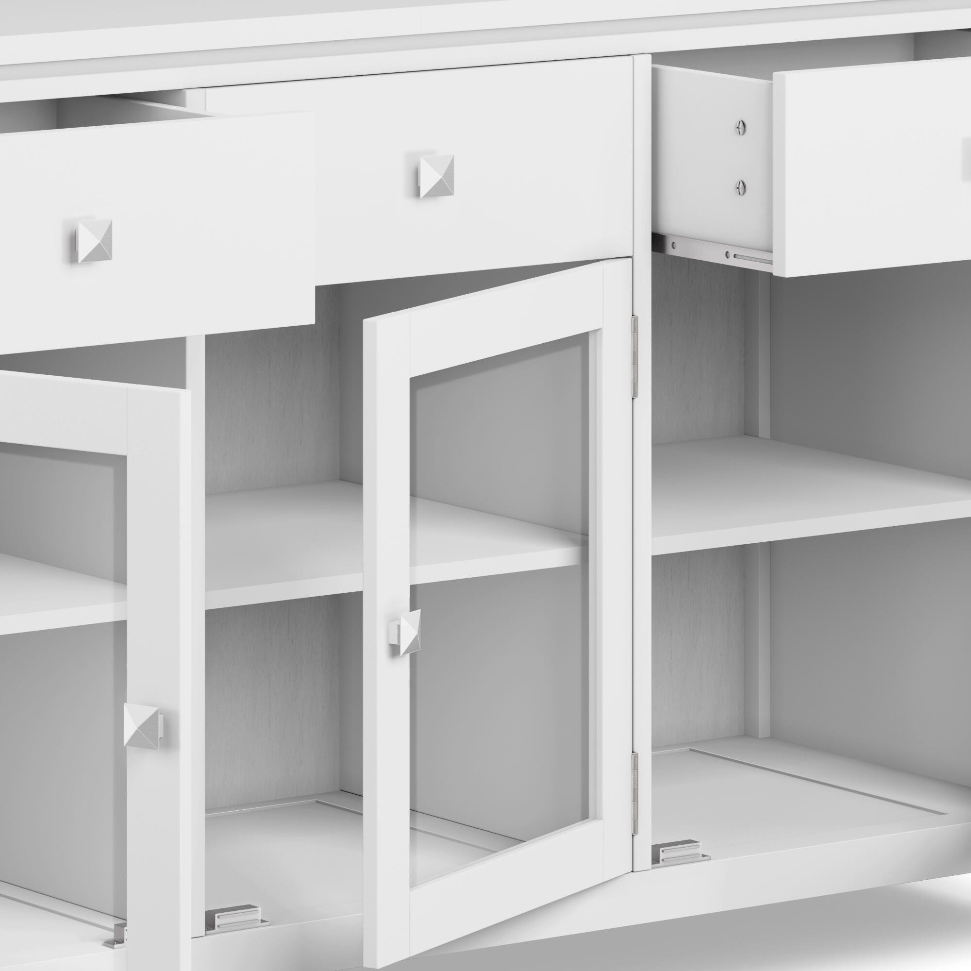 Simpli Home Cosmopolitan Sideboard Buffet, White, large