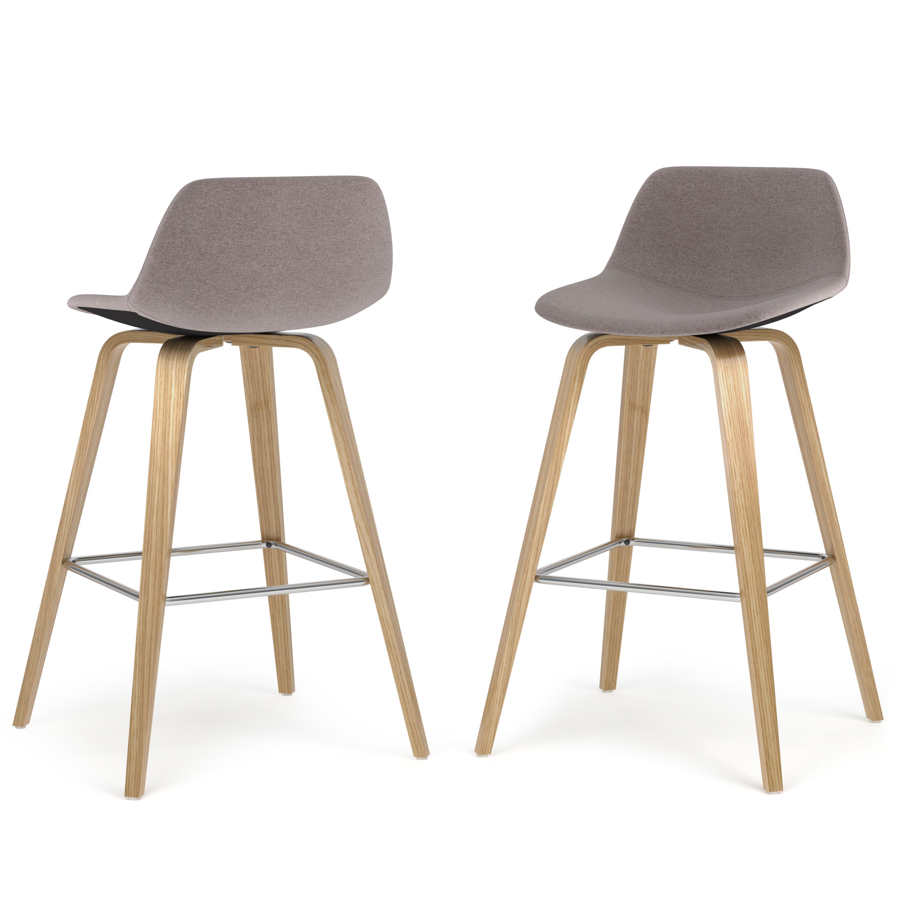 Simpli Home Randolph Counter Height Bar Stool (Set of 2), Mocha, large