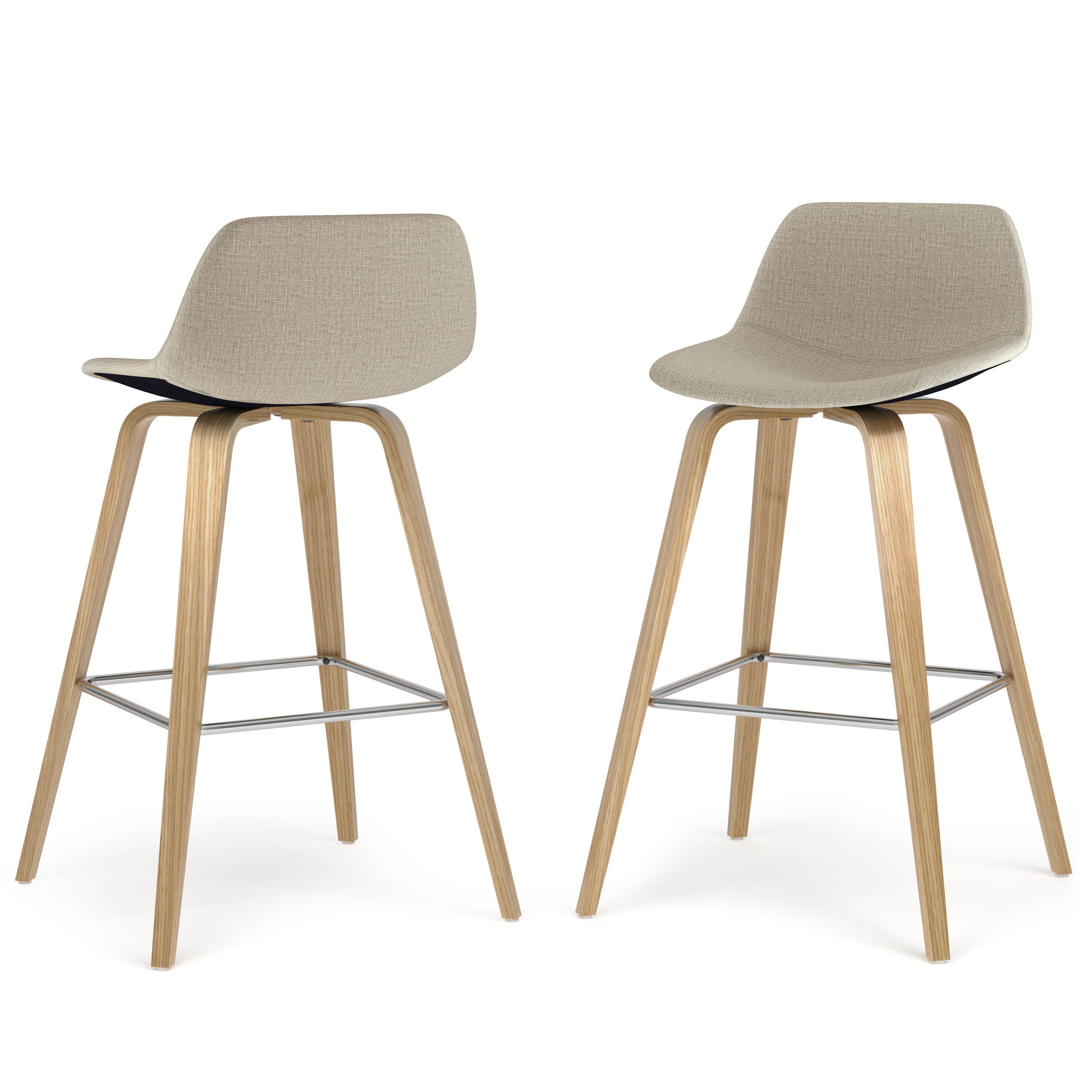 Simpli Home Randolph Counter Height Bar Stool (Set of 2), Natural, large