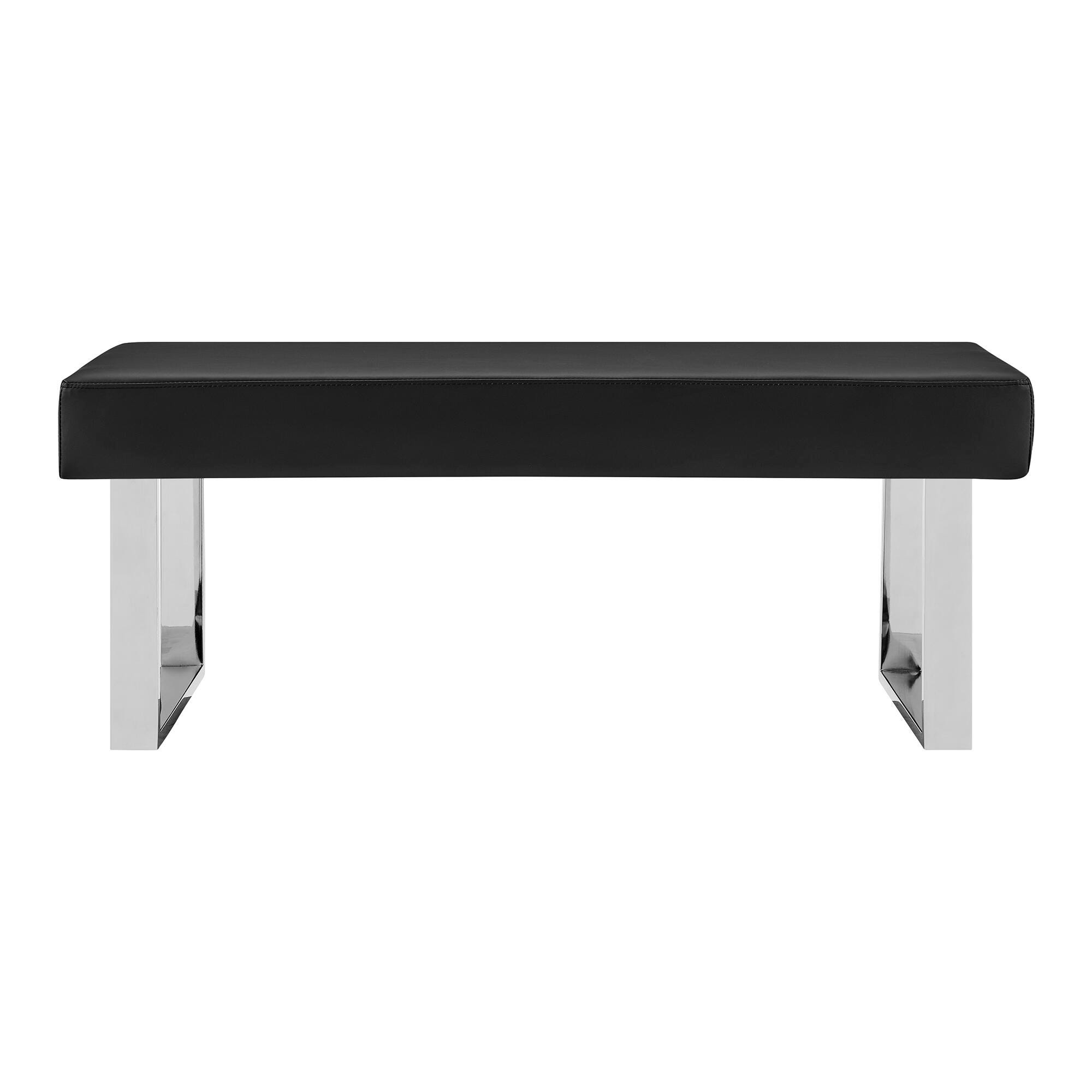 Amanda Dining Bench, Black/Stainless, large