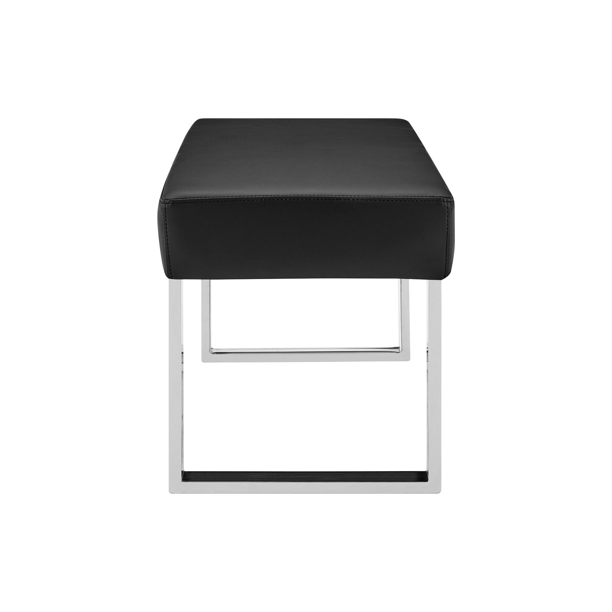 Amanda Dining Bench, Black/Stainless, large