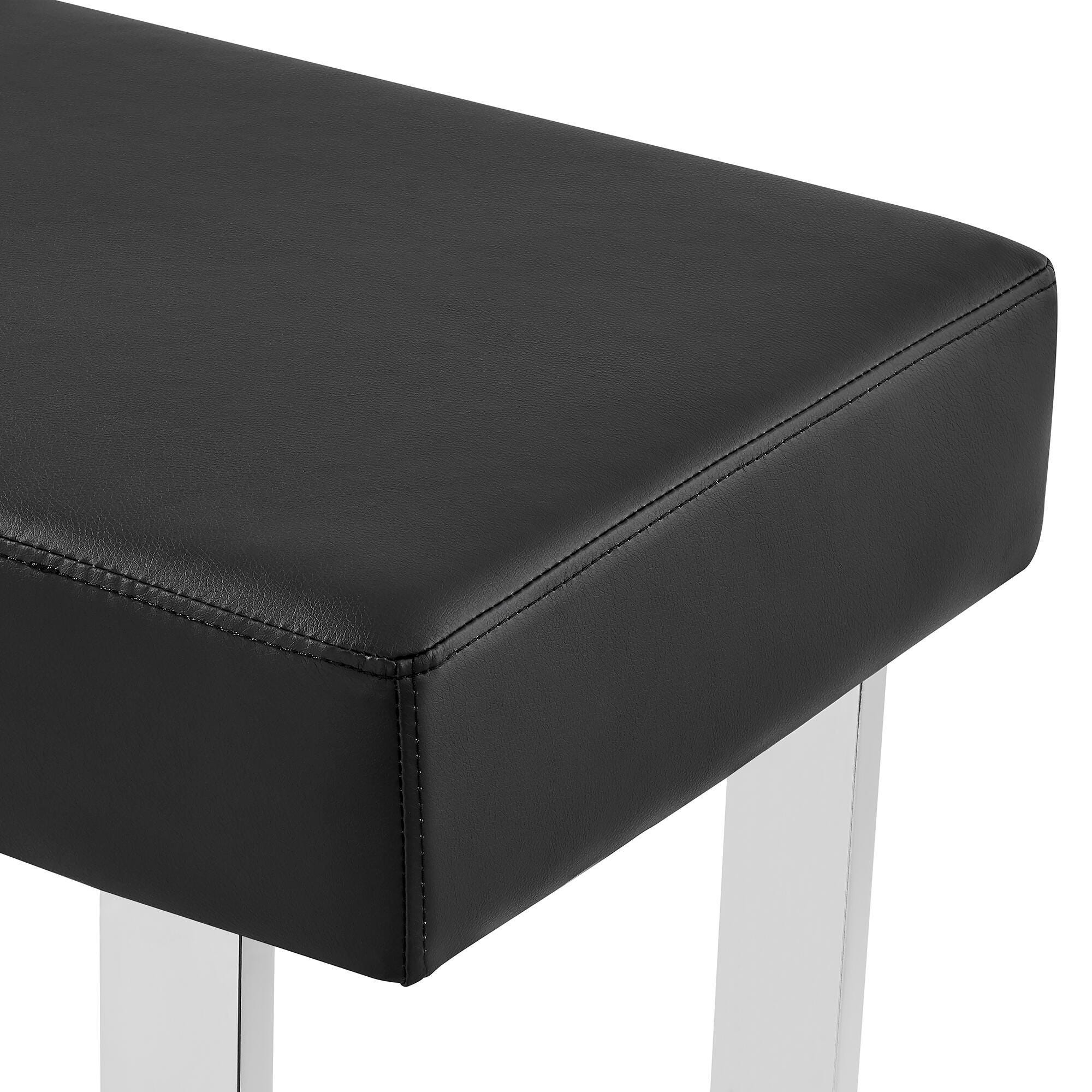 Amanda Dining Bench, Black/Stainless, large