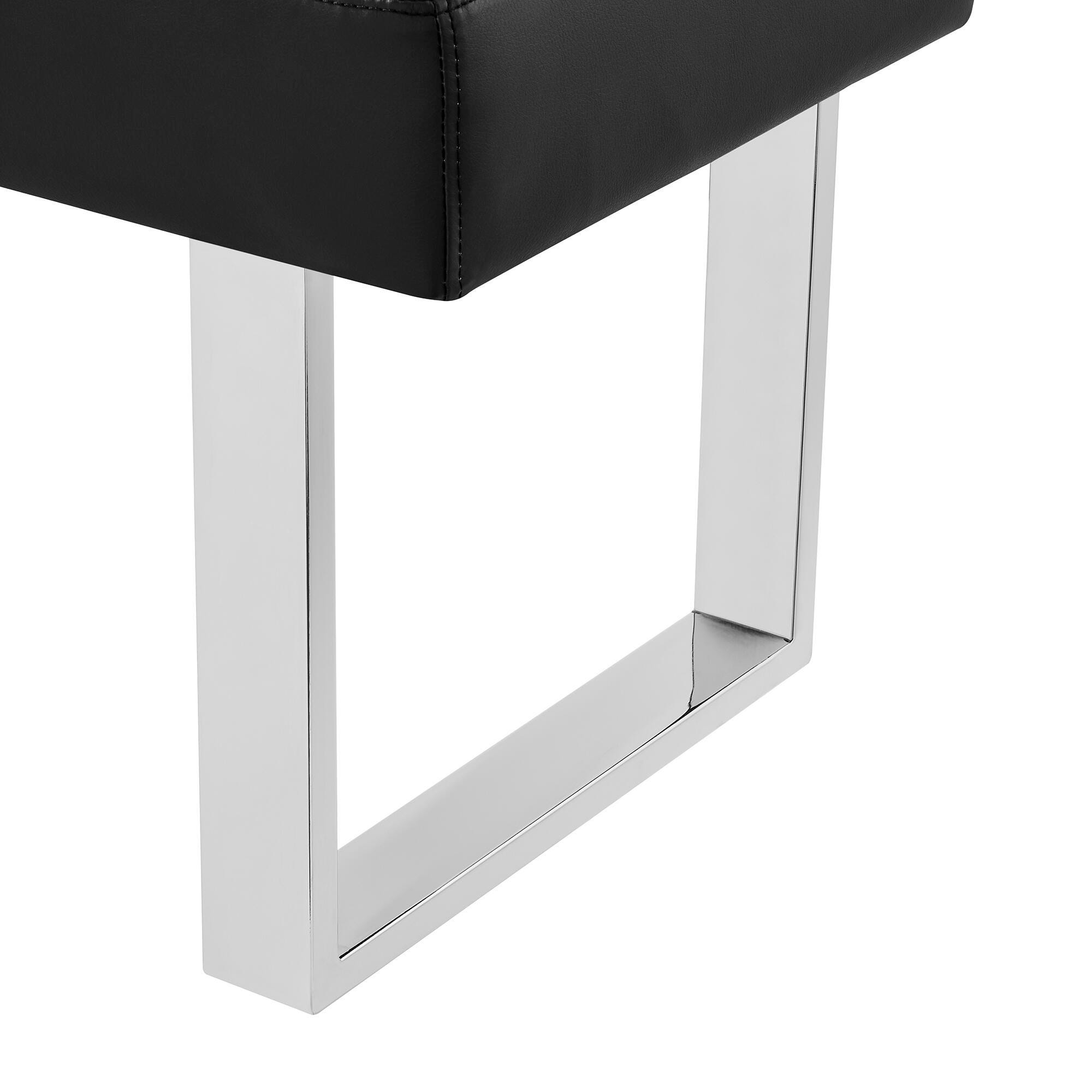 Amanda Dining Bench, Black/Stainless, large