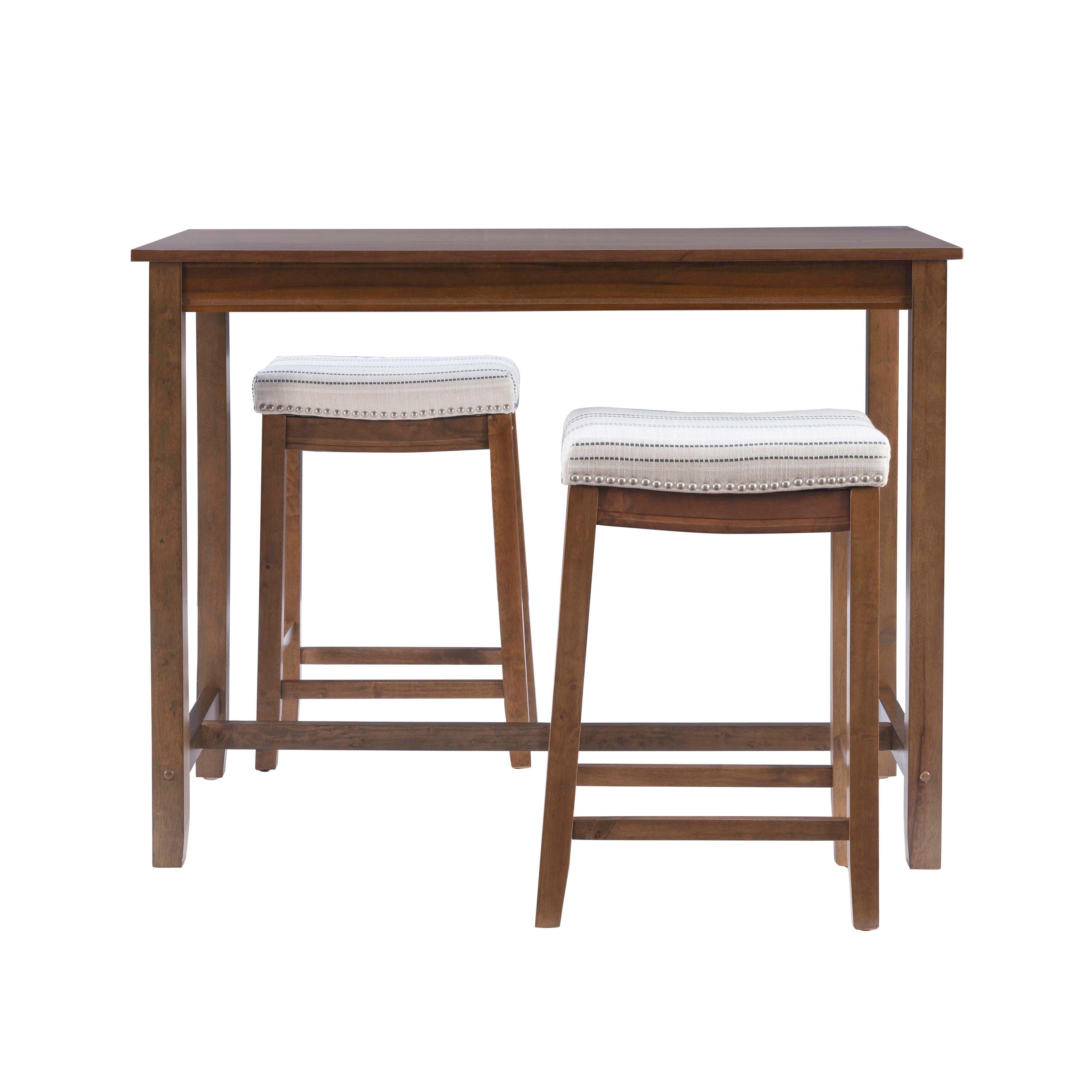 Linon Claridge Three Piece Counter Set, Gray/White, large
