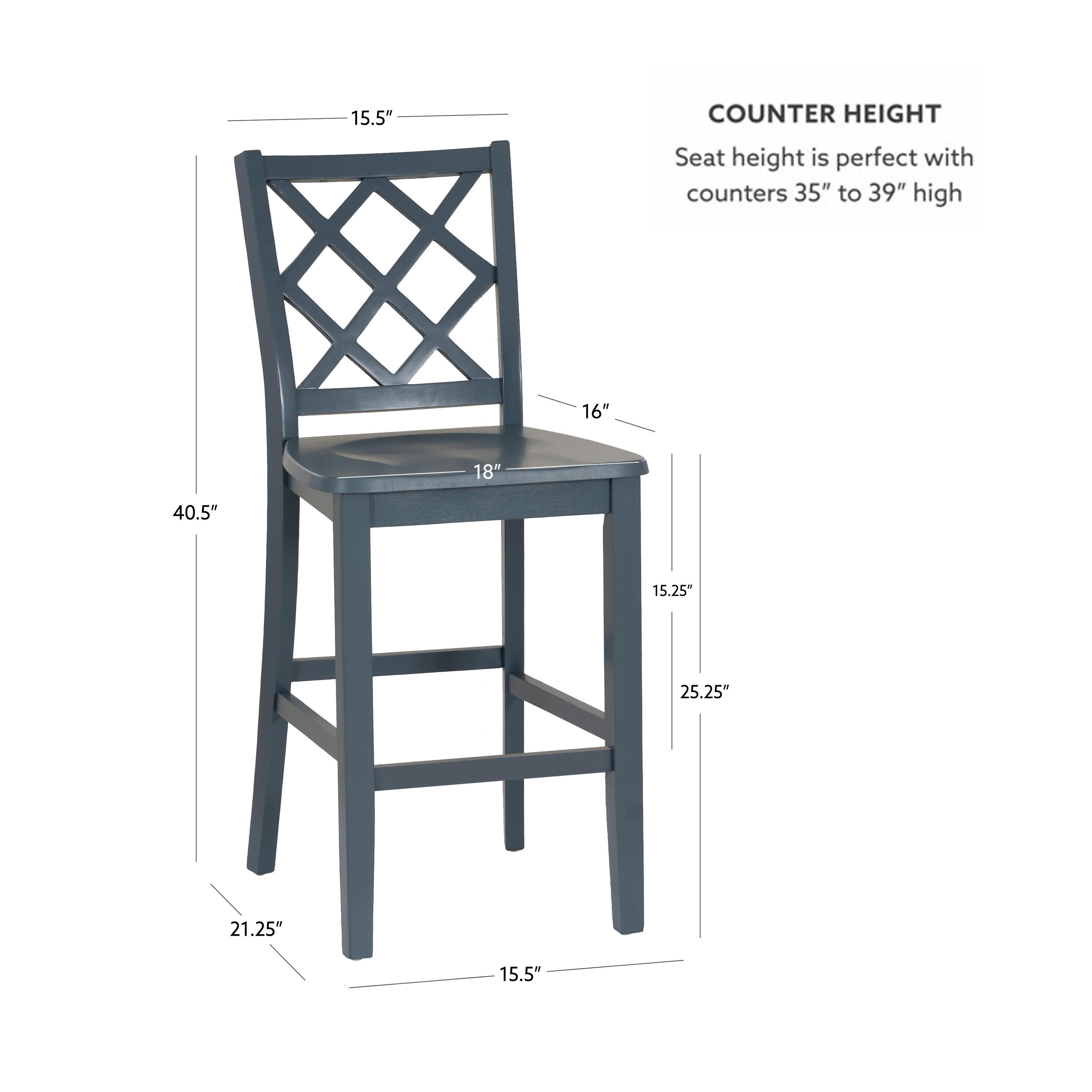 Linon Kolt Counter Stool, Graphite, large