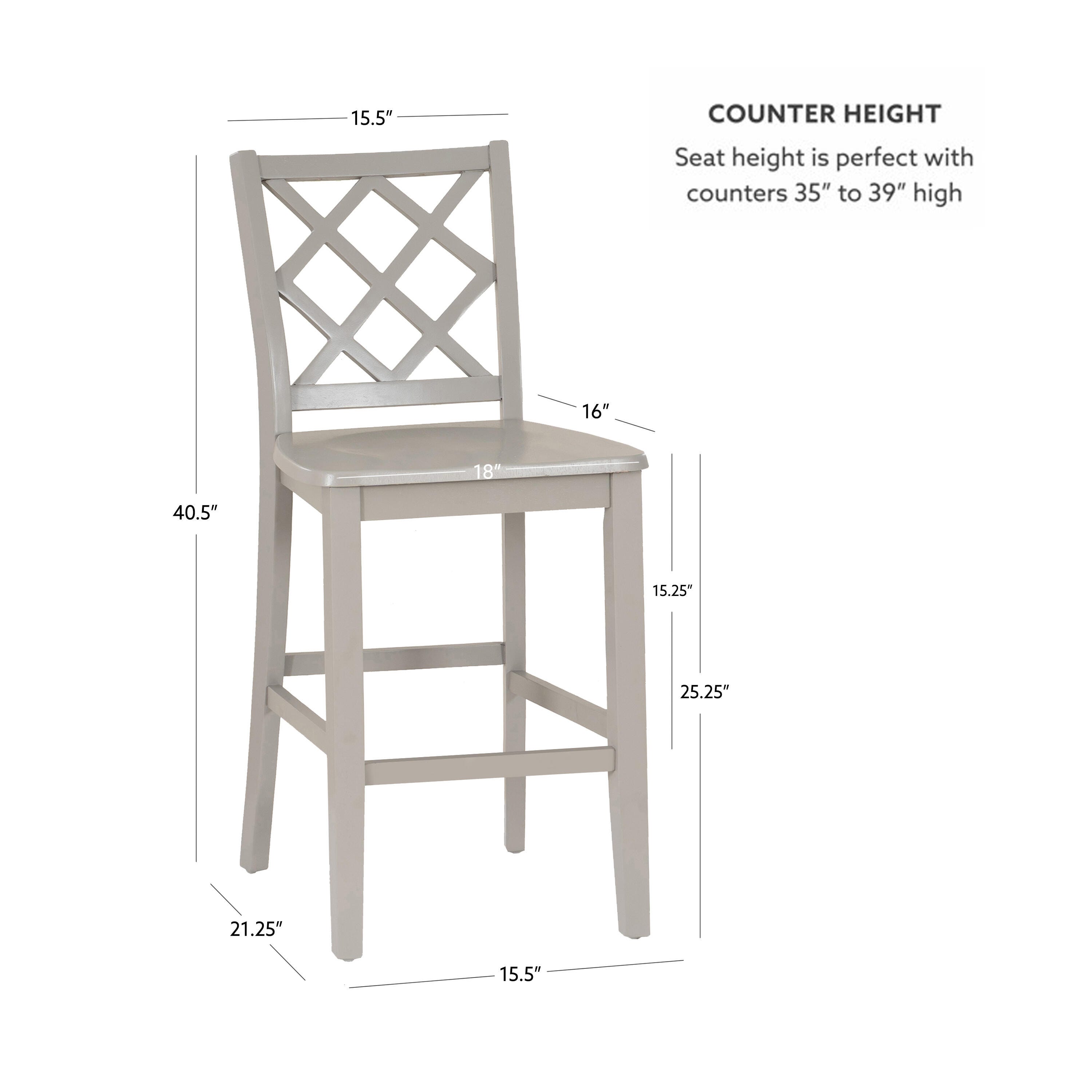 Linon Kolt Counter Stool, Graystone, large