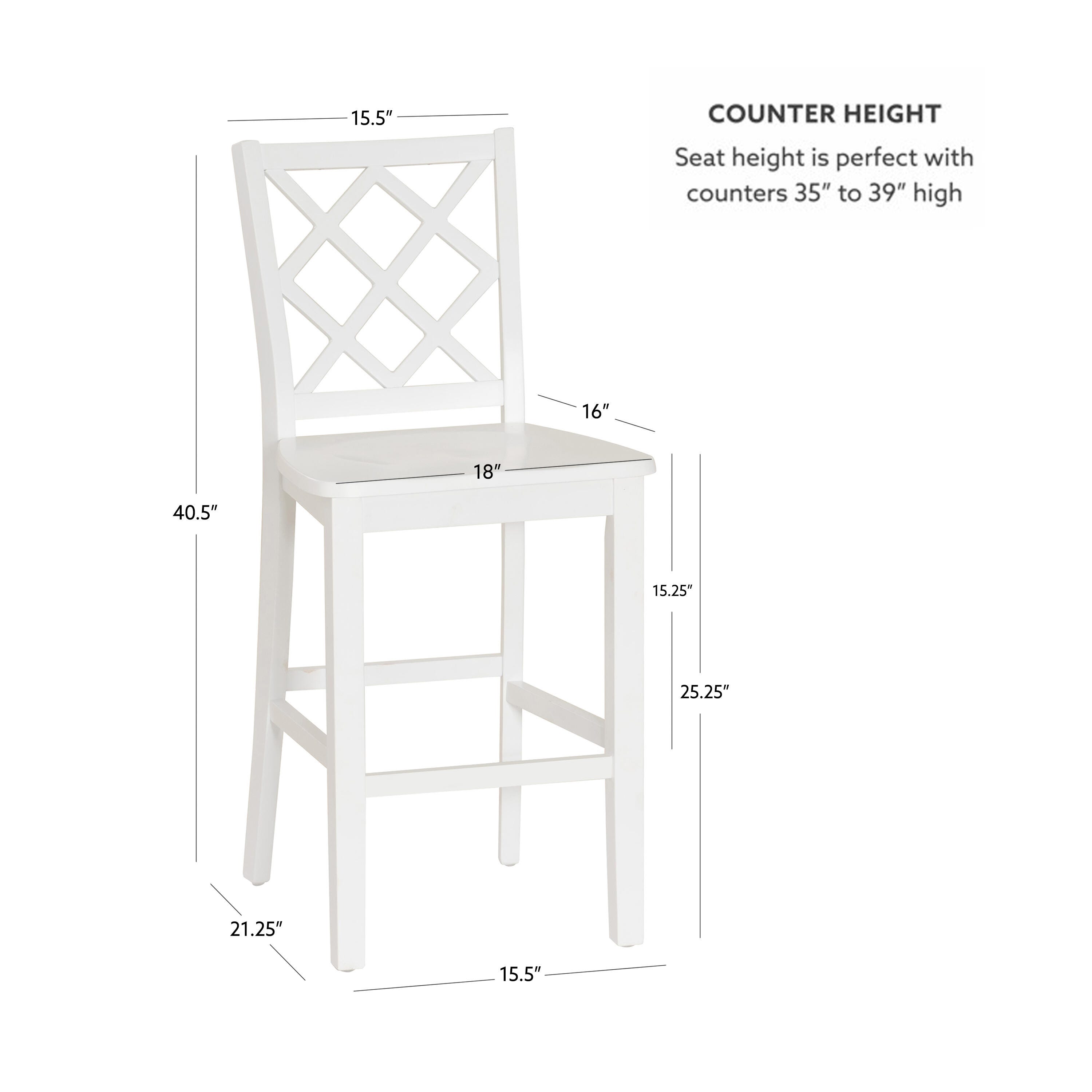 Linon Kolt Counter Stool, White, large