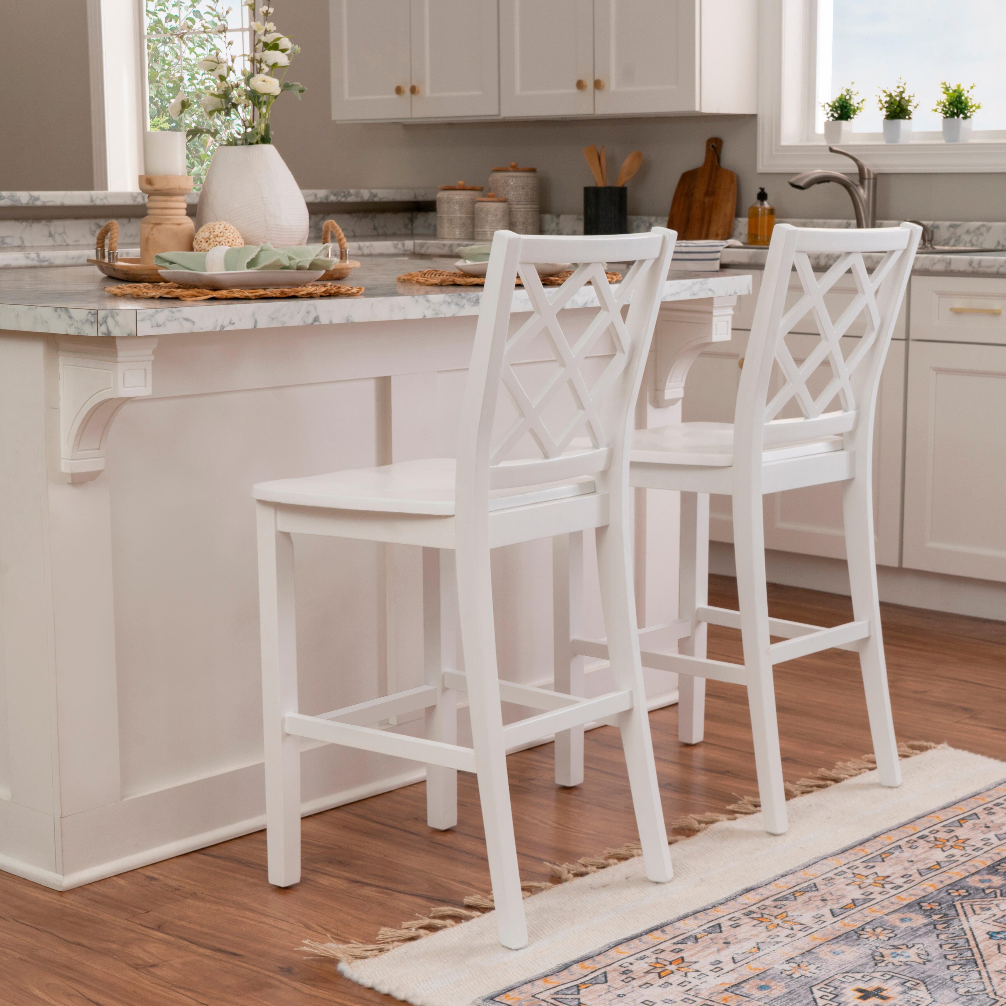 Linon Kolt Counter Stool, White, large