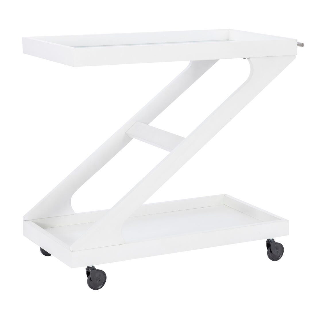 Linon Wille Bar Cart, Antique White, large