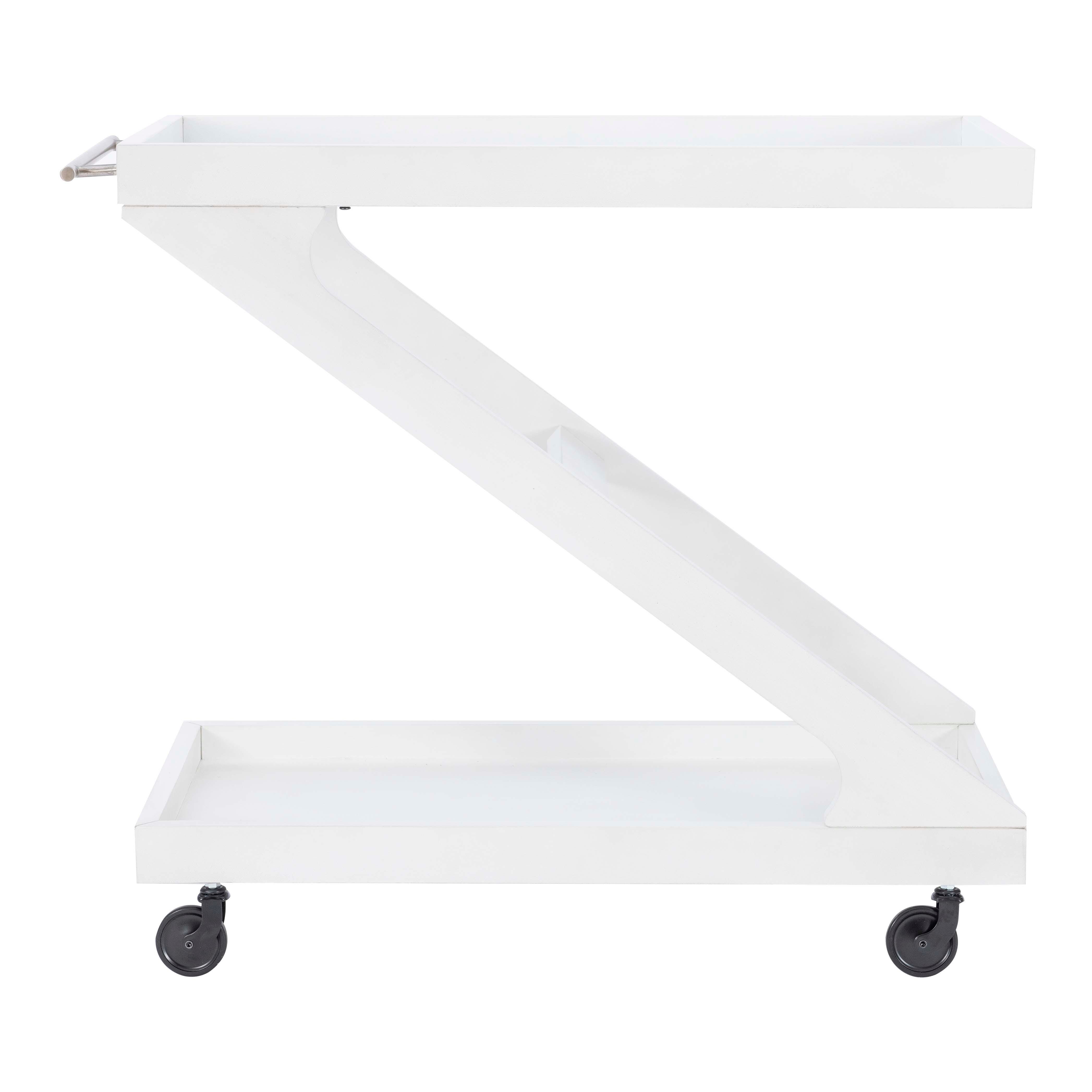 Linon Willie Wille Bar Cart, Antique White, large