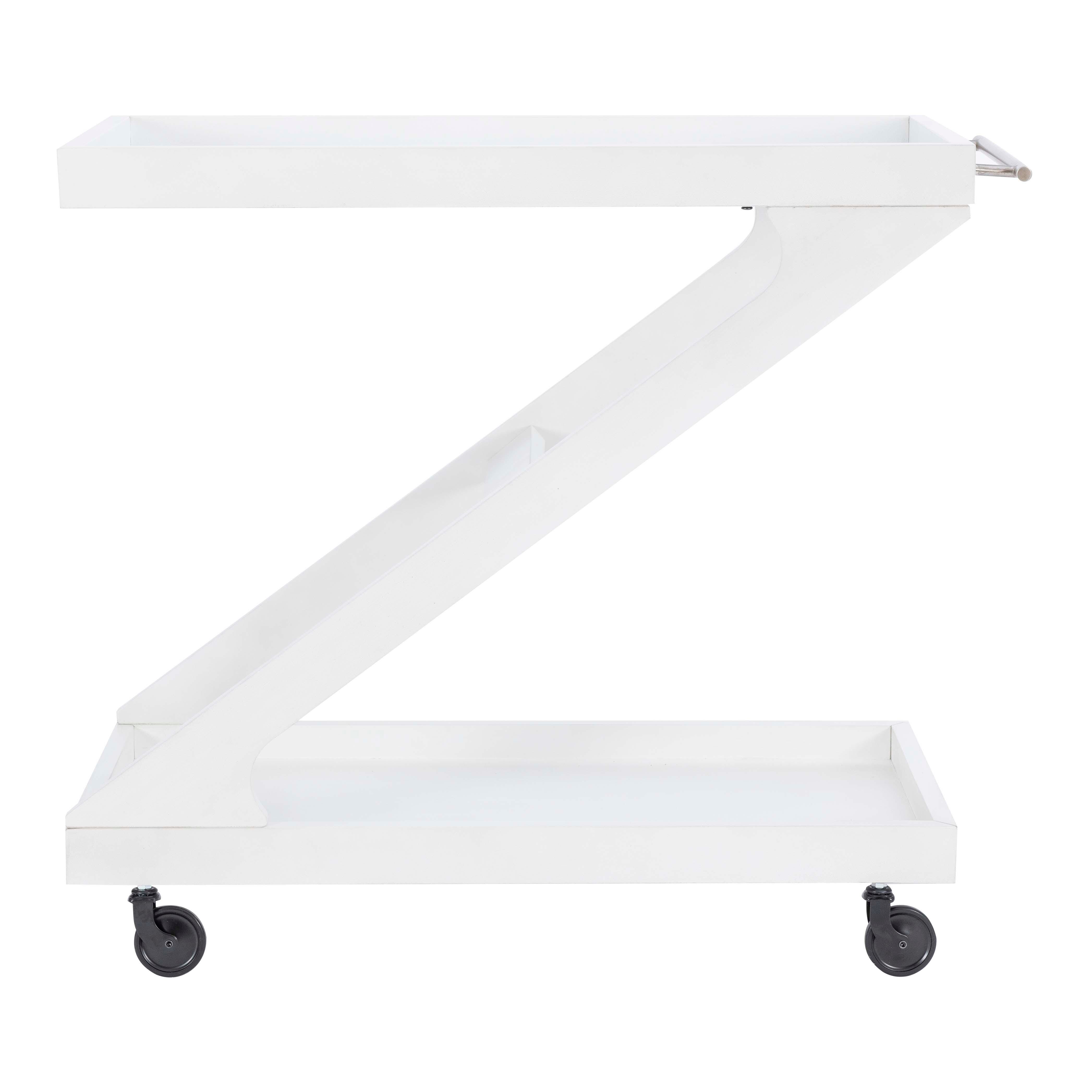 Linon Willie Wille Bar Cart, Antique White, large