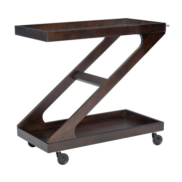 Linon Willie Bar Cart, Umber