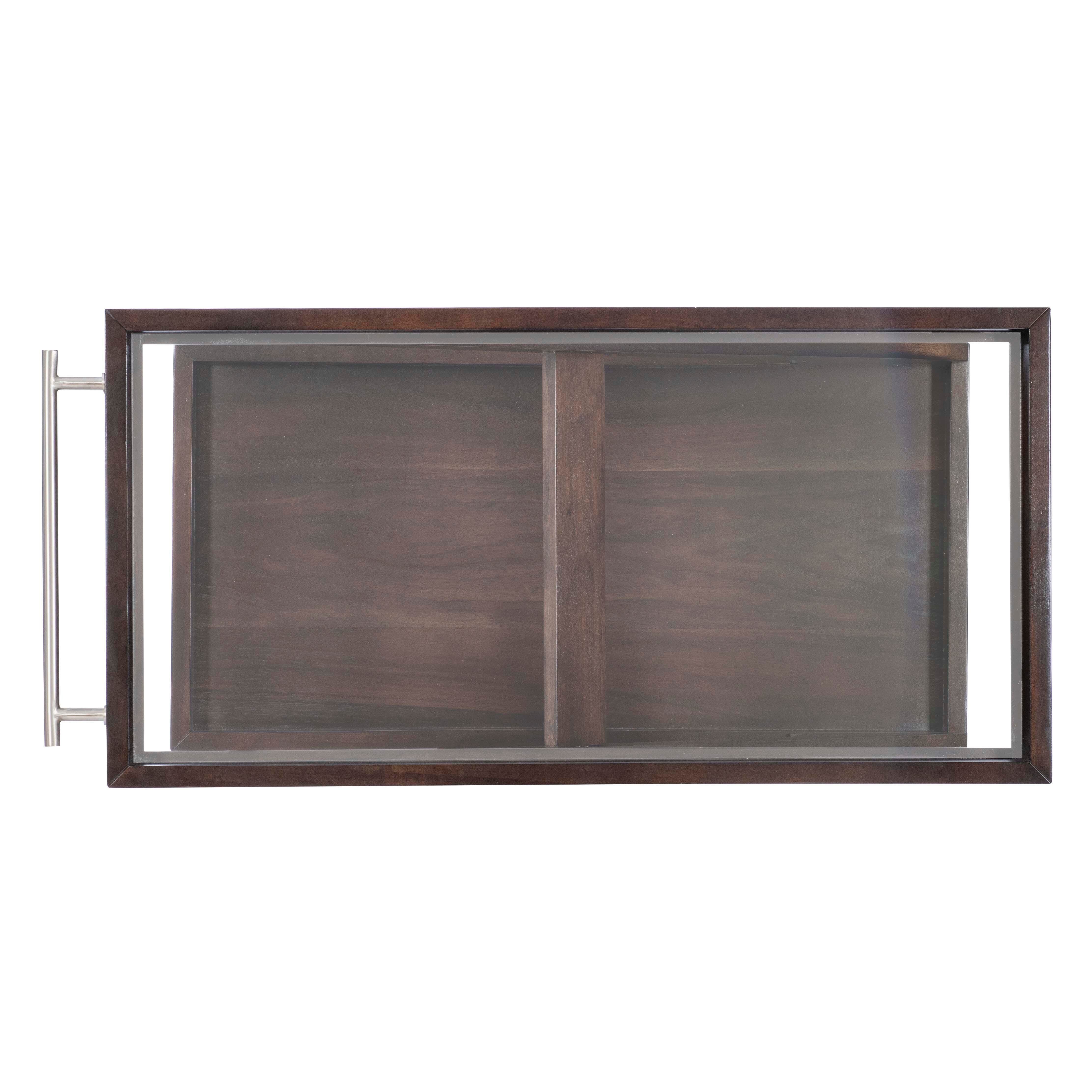 Linon Willie Wille Bar Cart, Umber, large