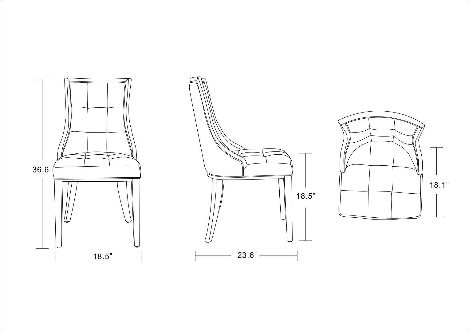 Fifth Avenue Dining Chair (Set of 2), Cream/Walnut, large