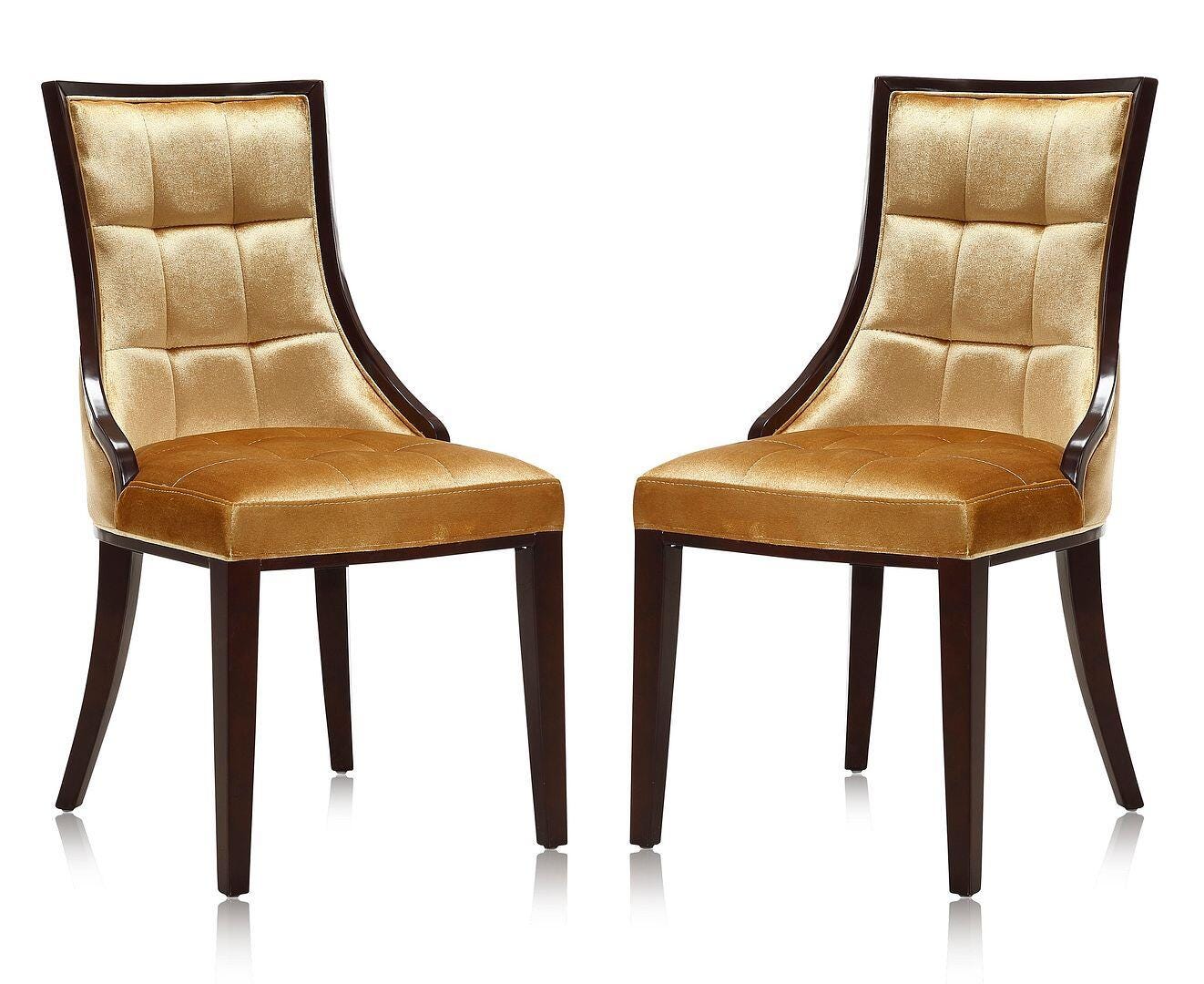 Fifth Avenue Dining Chair (Set of 2), Antique Gold/Walnut, large
